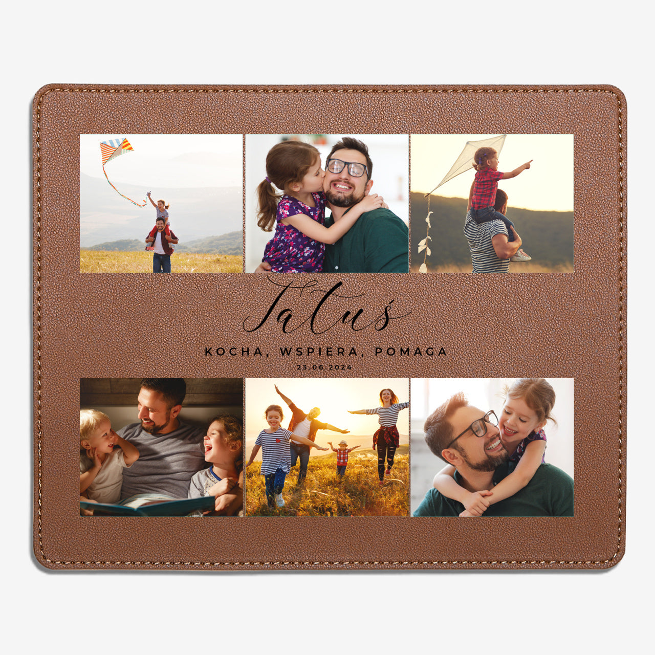 Personalizowana podkładka na biurko - prezent dla taty ze zdjęciami