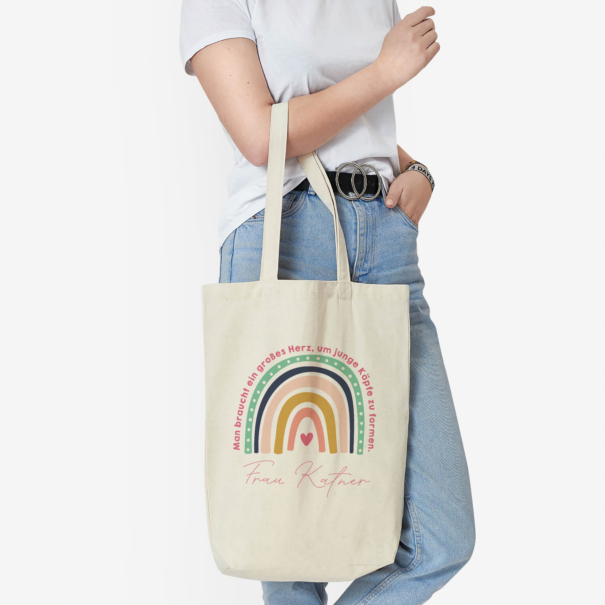 Personalisierte Tasche für Erzieherin – Großes Her