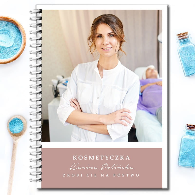 Personalizowany notatnik dla kosmetyczki notes personalizowany ze zdjęciem notes na prezent dla kosmetyczki 