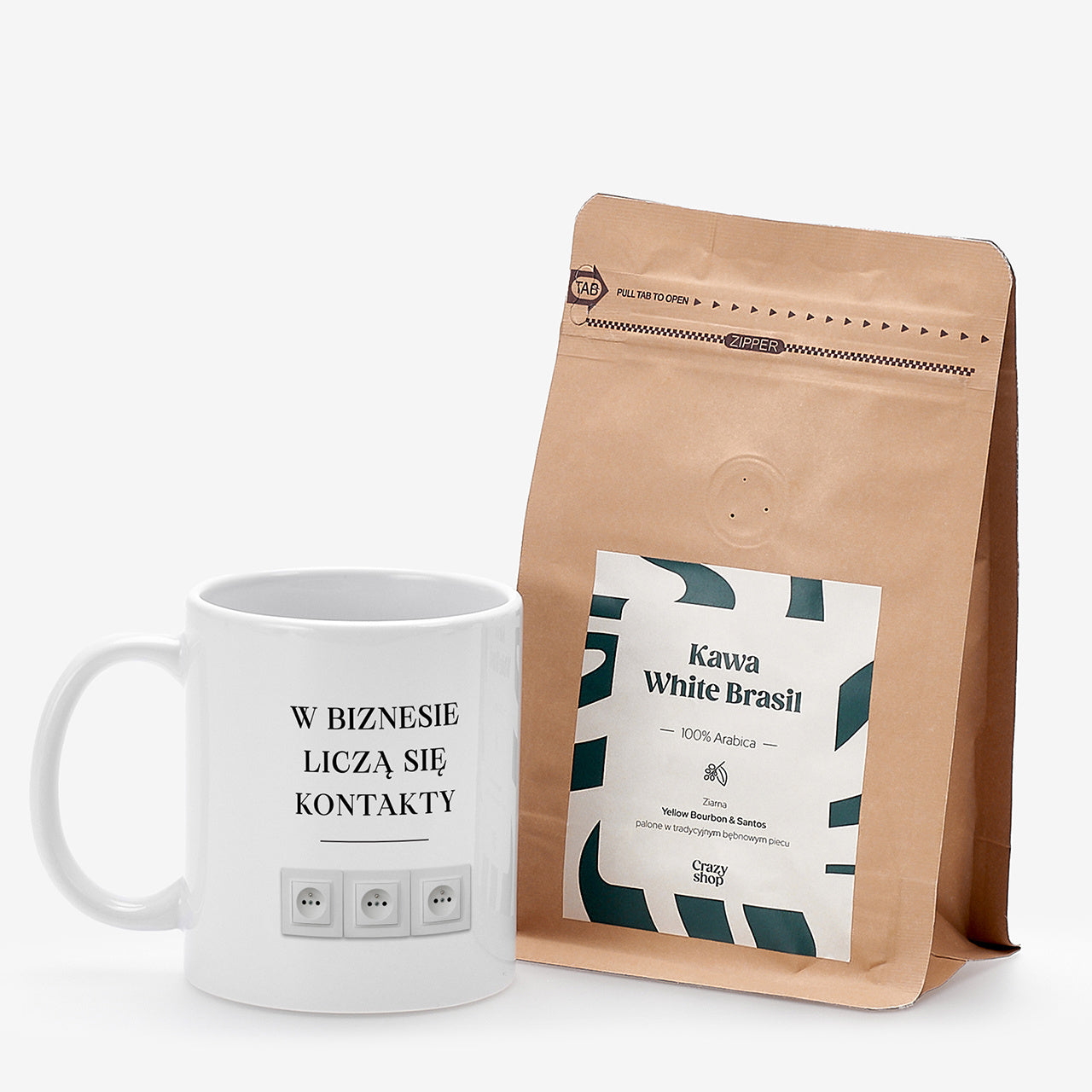 Kawa i kubek na prezent - Liczą Się Kontakty - prezent urodzinowy dla szefa zestaw prezentowy