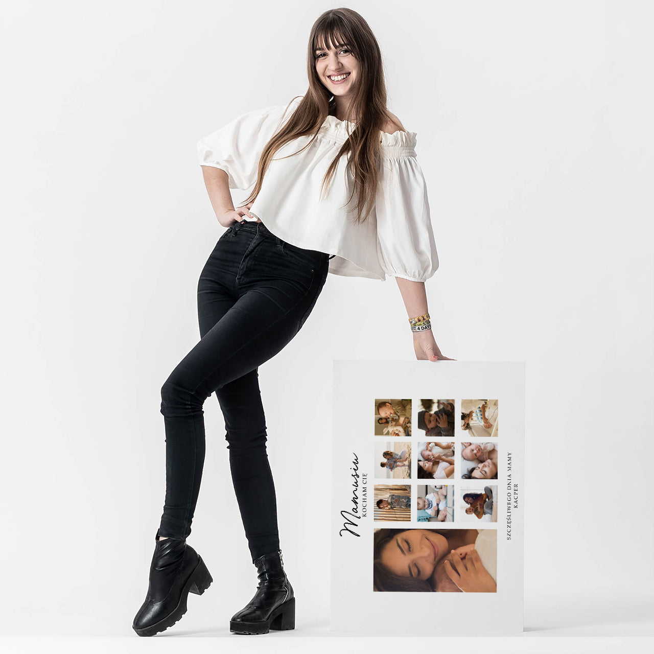 Personalizowana kartka XXL - prezent na Dzień Mamy - Kolaż Zdjęć