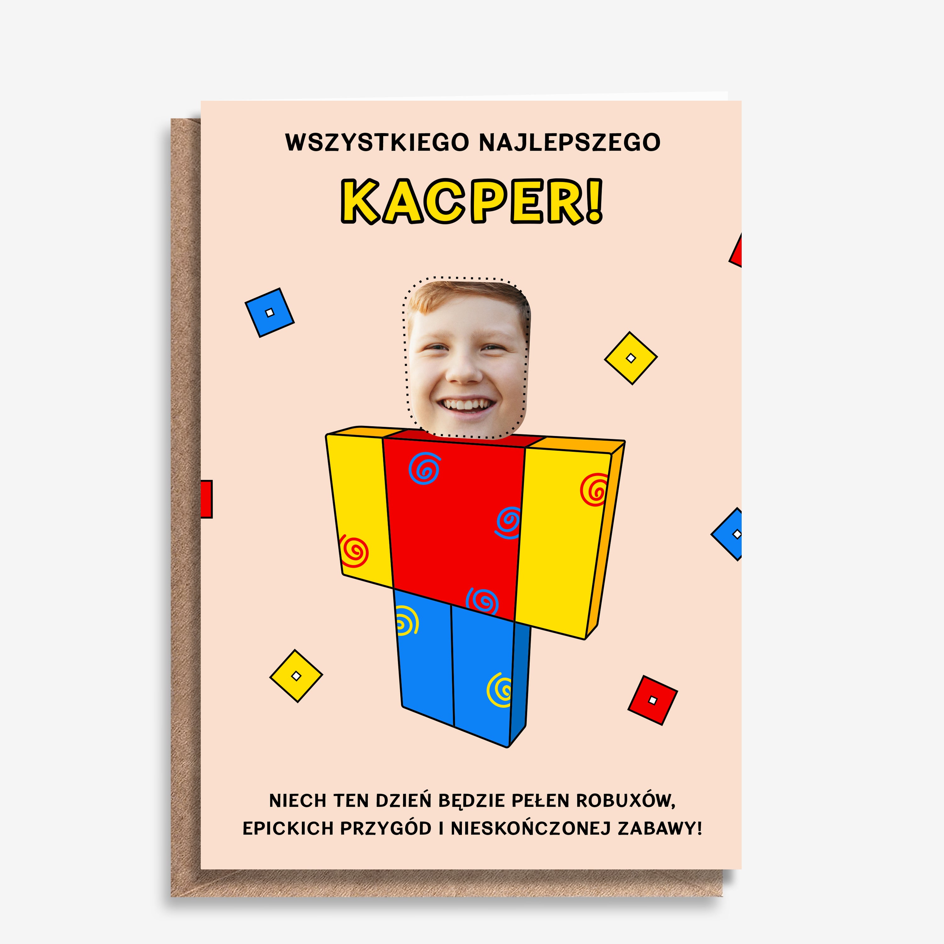 Personalizowana kartka na urodziny dla gracza prezent dla gracza kartka ze zdjęciem