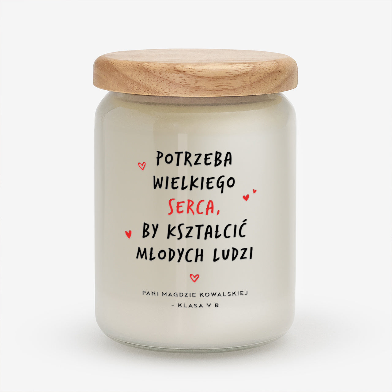 Duża świeca na prezent dla nauczyciela na koniec roku szkolnego
