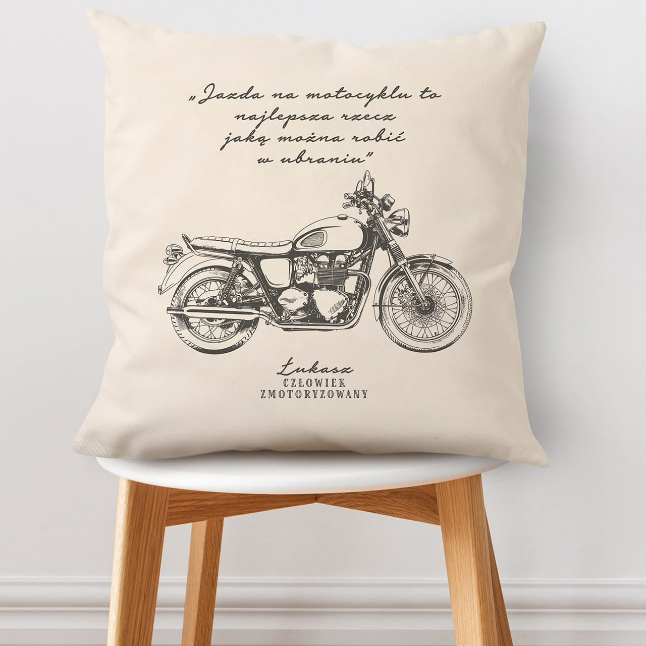 Poduszka personalizowana dla motocyklisty