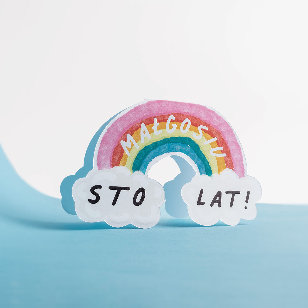 Personalizowana kartka urodzinowa - tęcza kartka na prezent dodatek do prezentu urodzinowego