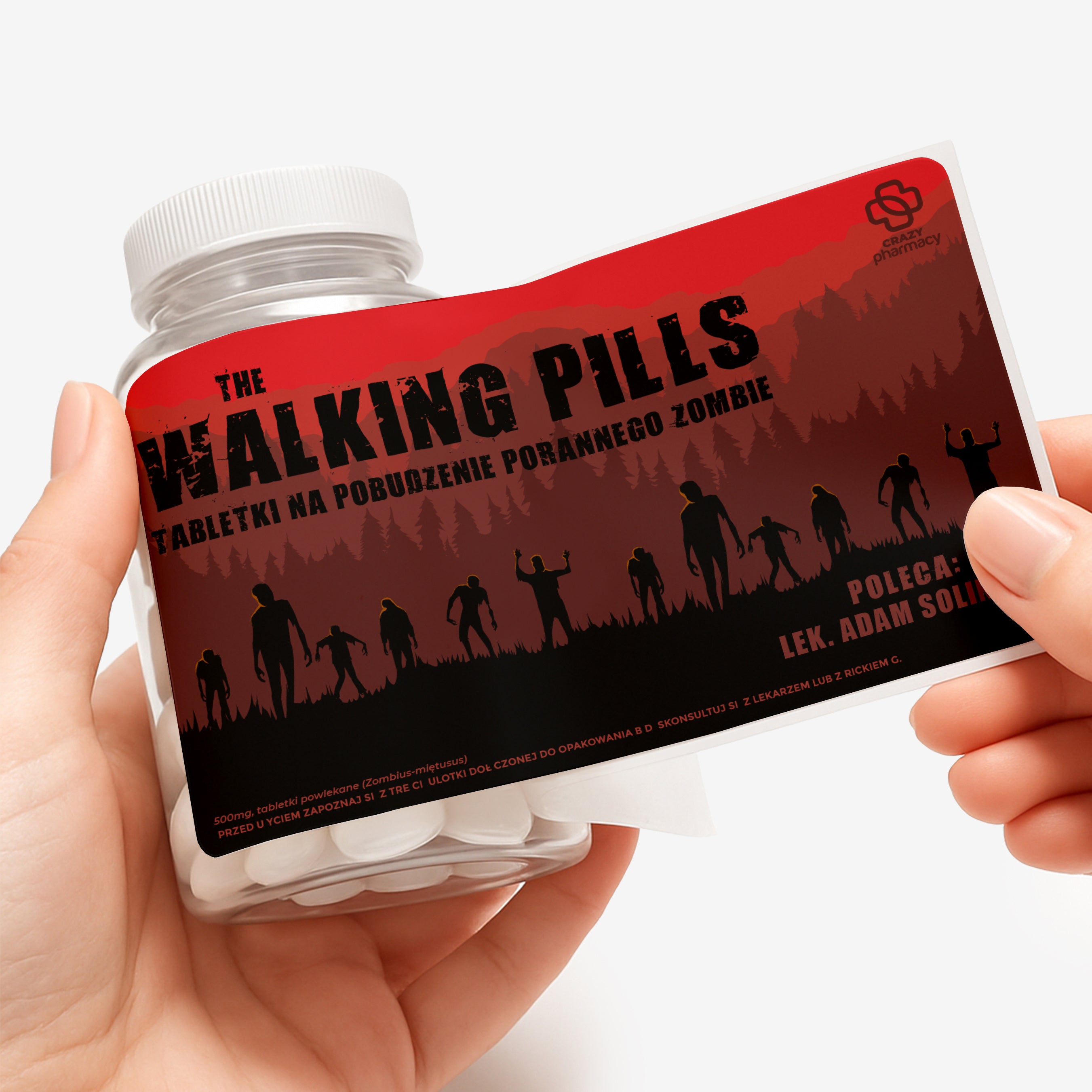 Opakowanie na miętówki/ cukierki z etykietą personalizowaną - w klimacie apokalipsy zombie