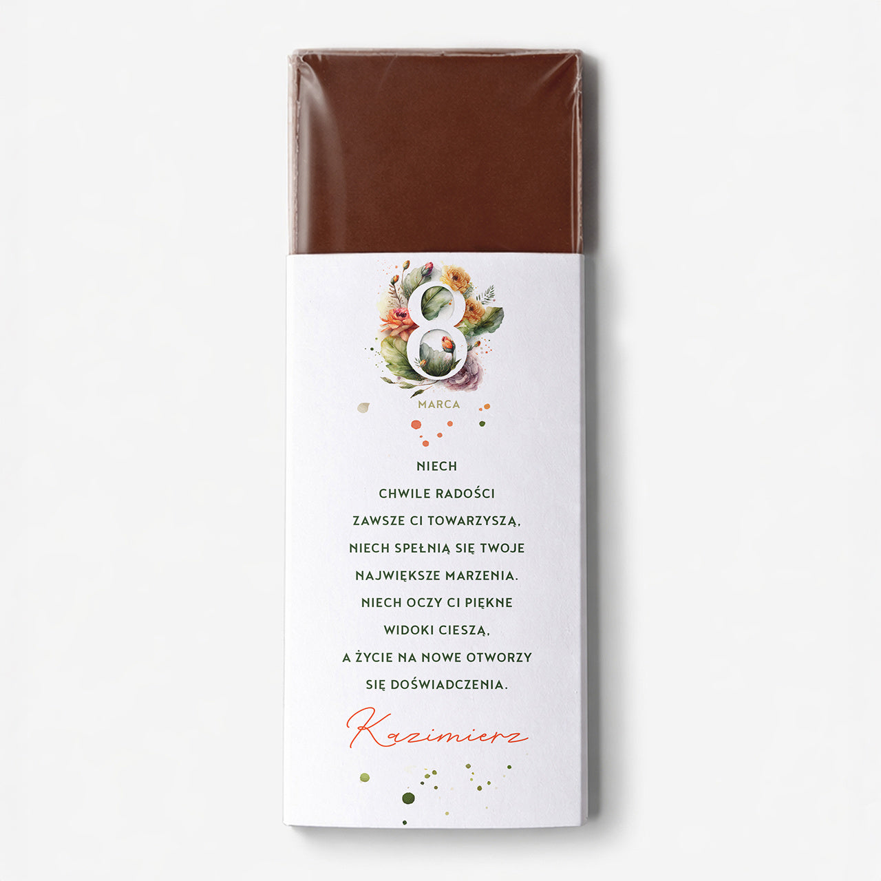 Personalizowana czekolada z okazji Dnia kobiet