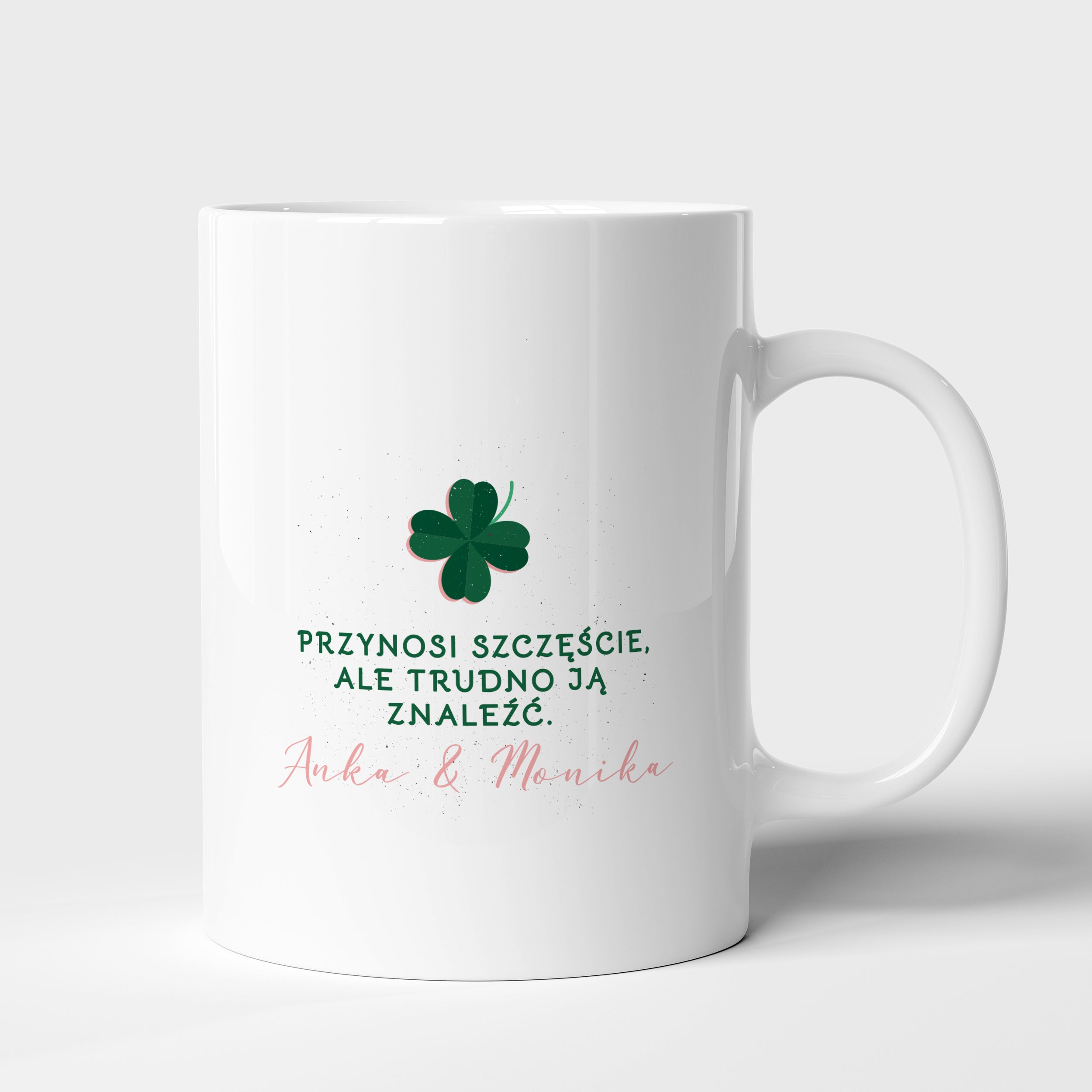 Kubek szczęścia - Koniczyna - prezent dla przyjaciółki kubek dla przyjaciółki personalizowany kubek