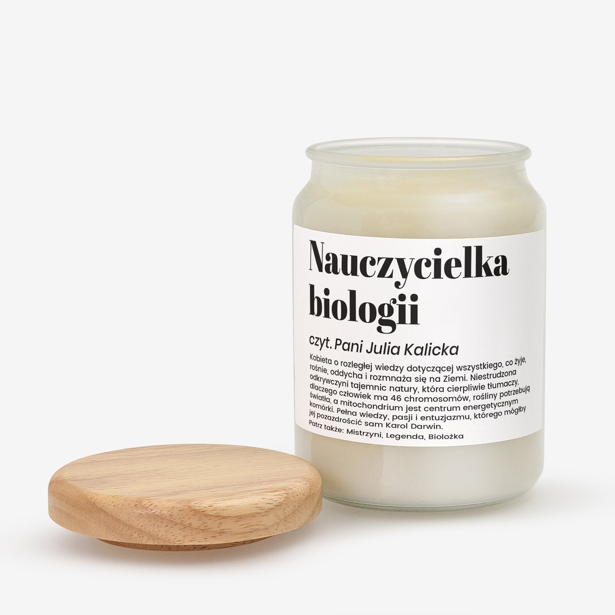 Świeca personalizowana dla nauczycielki - prezent dla nauczycielki biologii