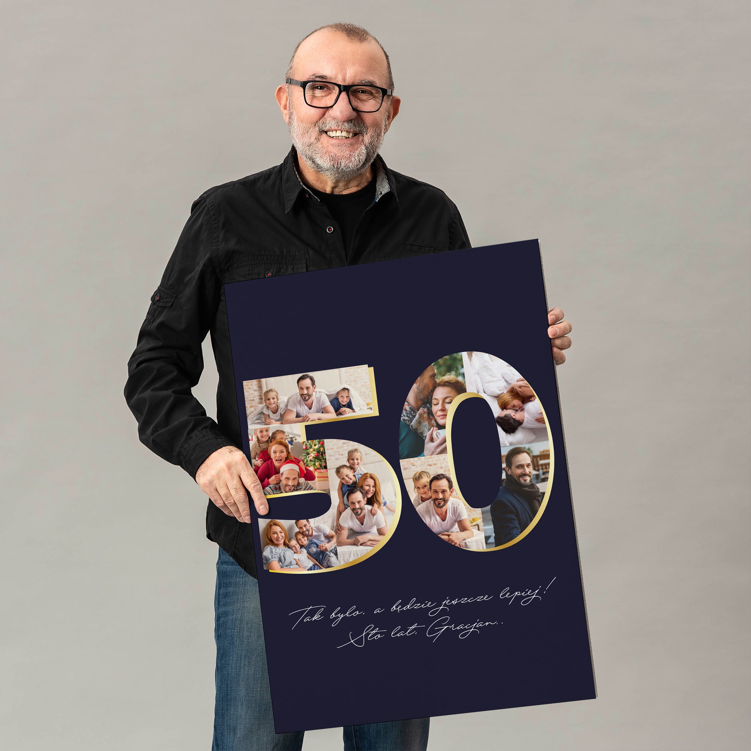 Kartka ze zdjęciami na 50 urodziny