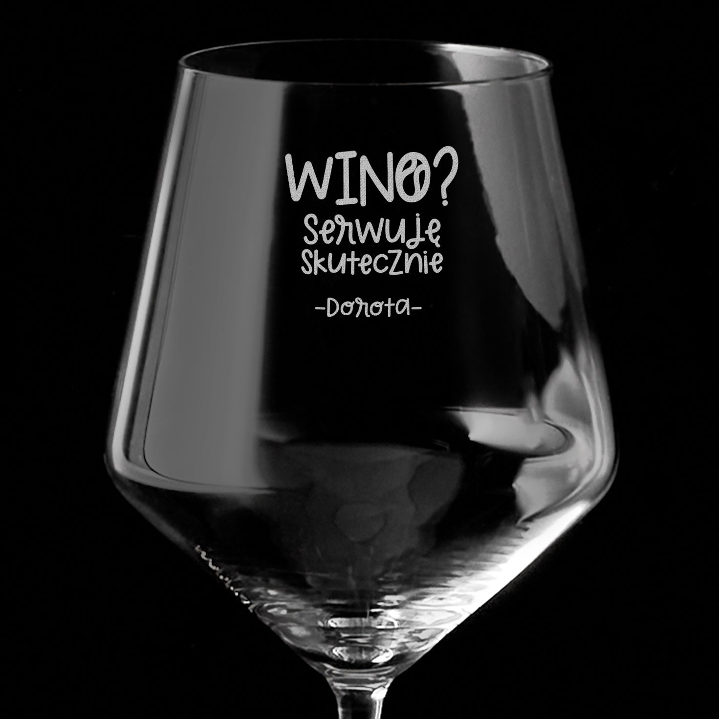 Kieliszek do wina XXL - prezent dla tenisistki prezent dla sportowca kieliszek do wina z grawerem kieliszek na wino