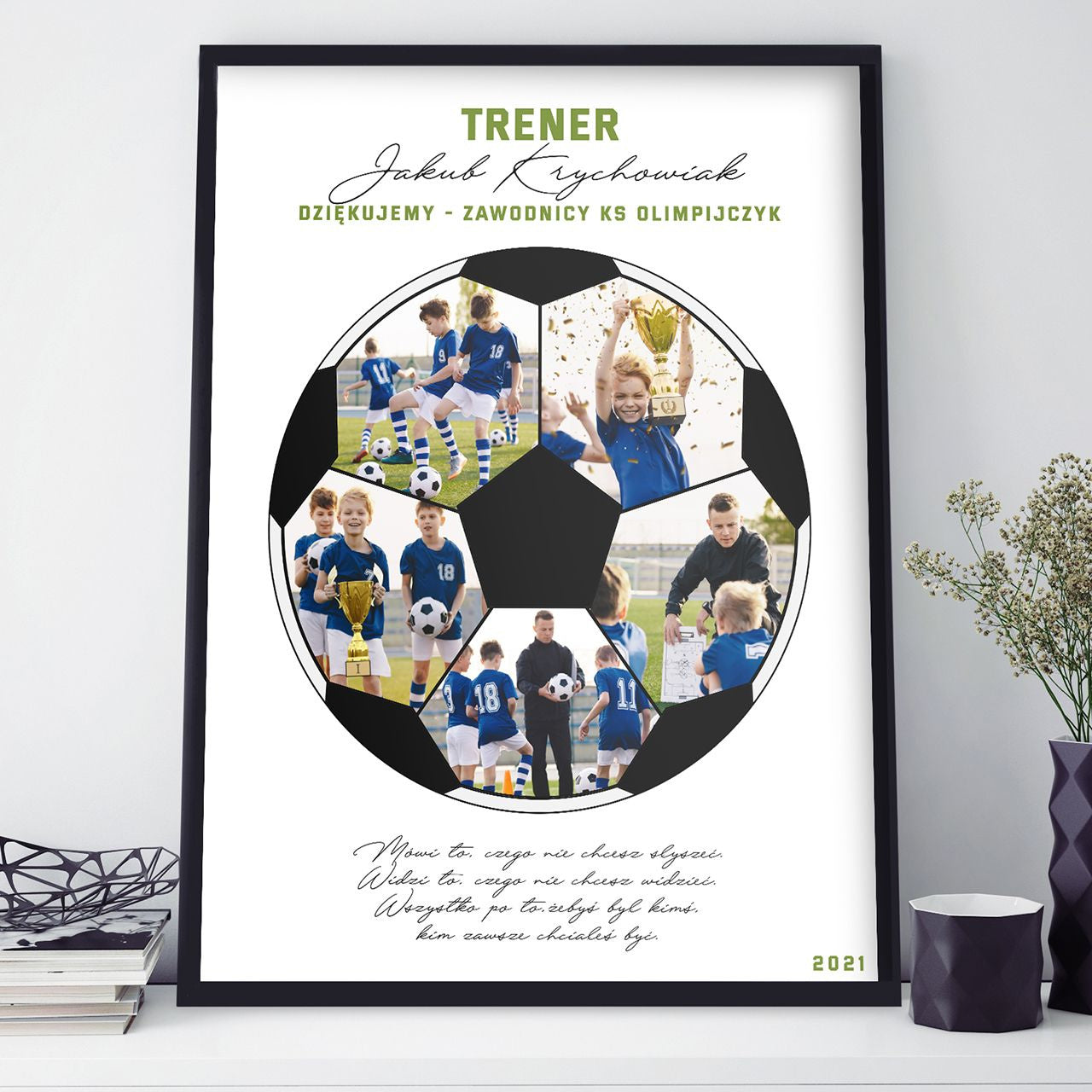 Plakat ze zdjęciami - prezent dla trenera piłki nożnej