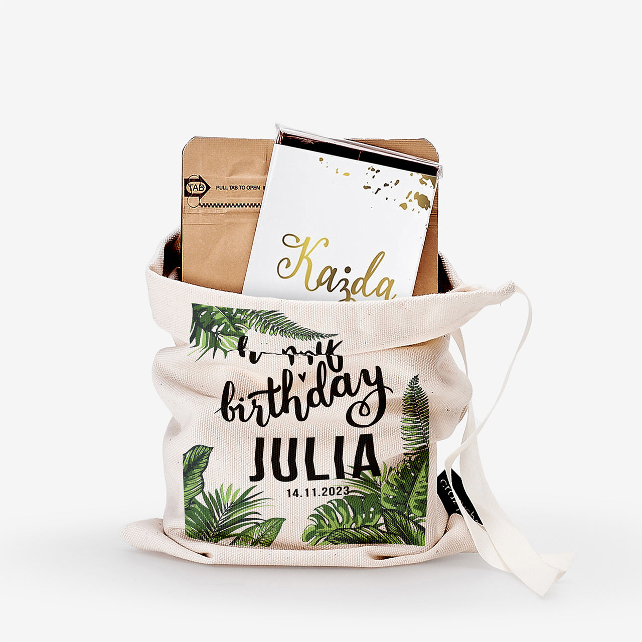 Kawa z czekoladą w woreczku - prezent na 40 urodziny dla niej prezent dla niej na 40 urodziny zestaw prezentowy