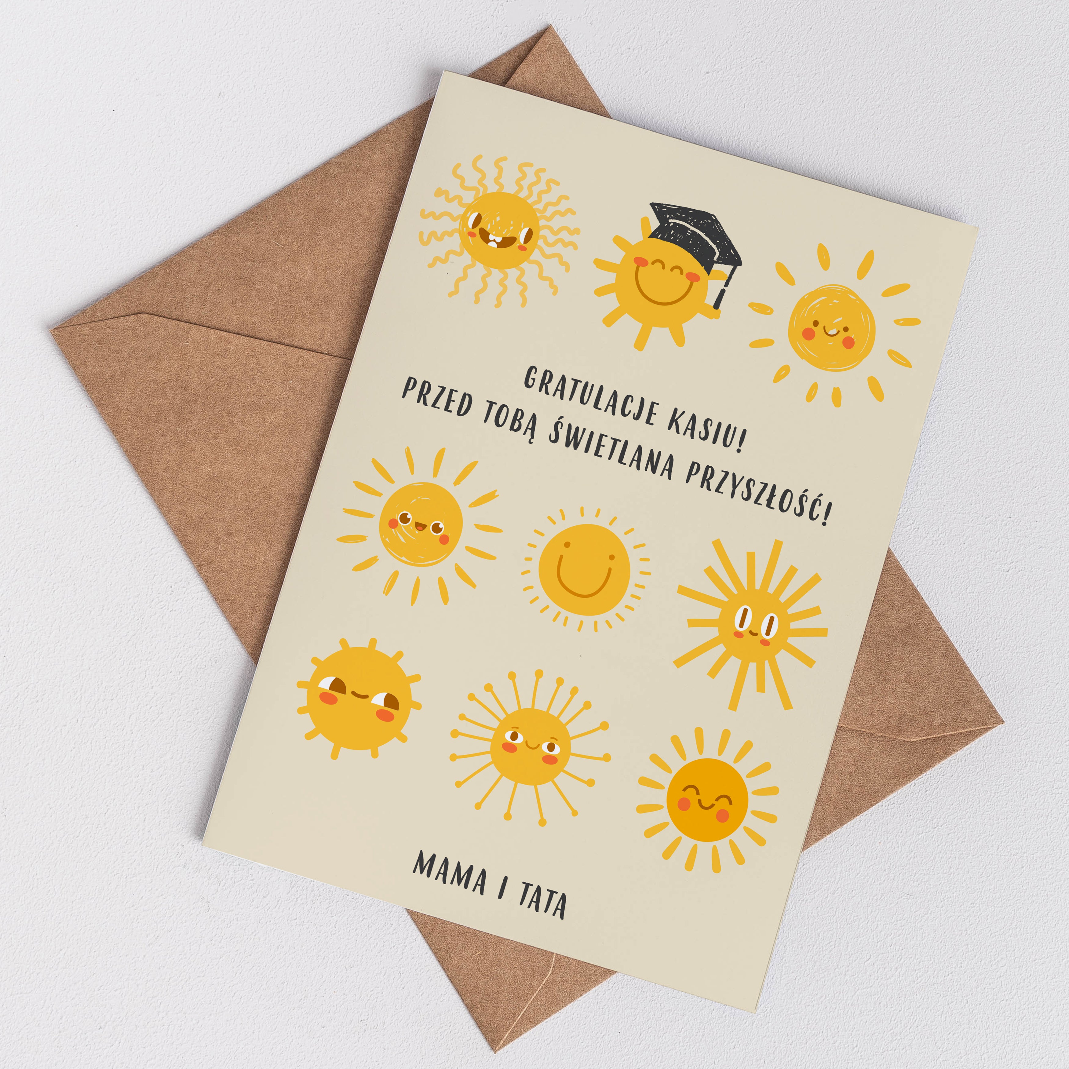 Personalizowana kartka na zakończenie szkoły dla uczennicy