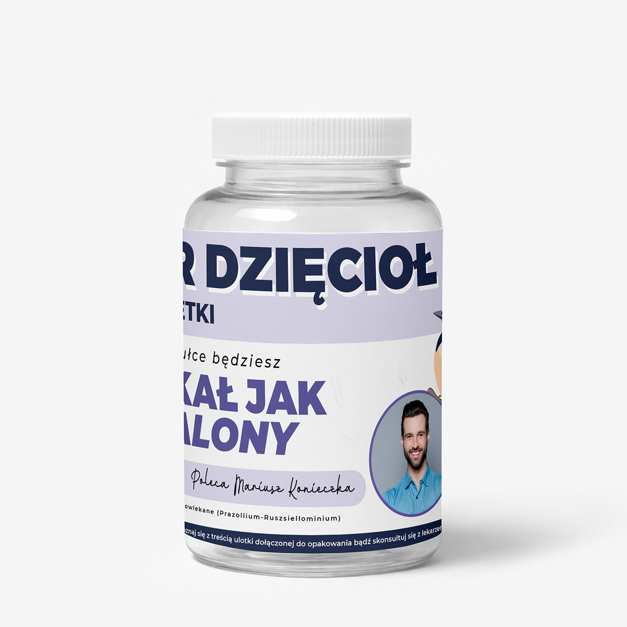 Pojemnik na cukierki z personalizowaną etykietą - Dzięcioł - upominek dla kolegi prezent dla kolegi 