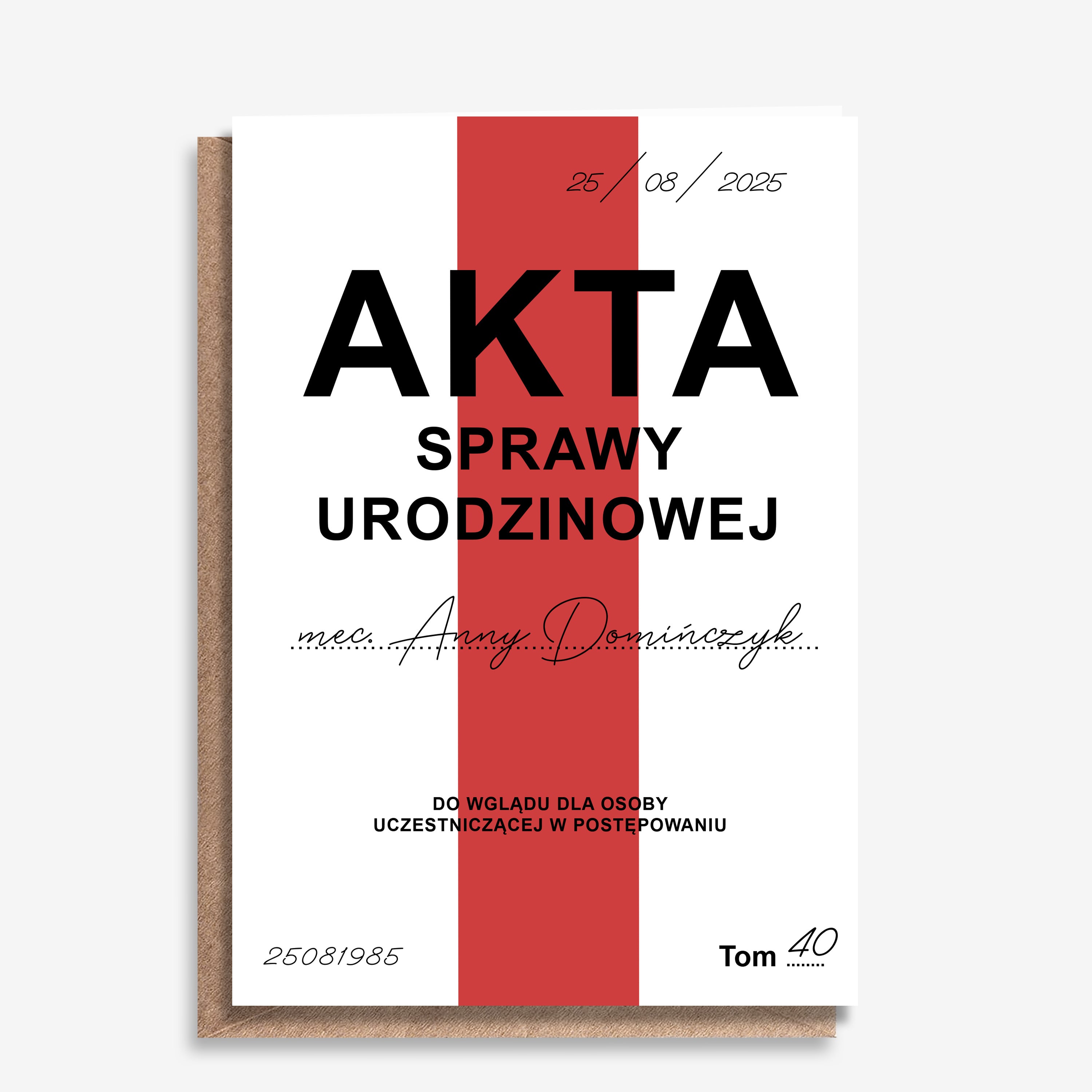 Kartka dla adwokata – akta śmieszna kartka kartka urodzinowa kartka dla adwokata 