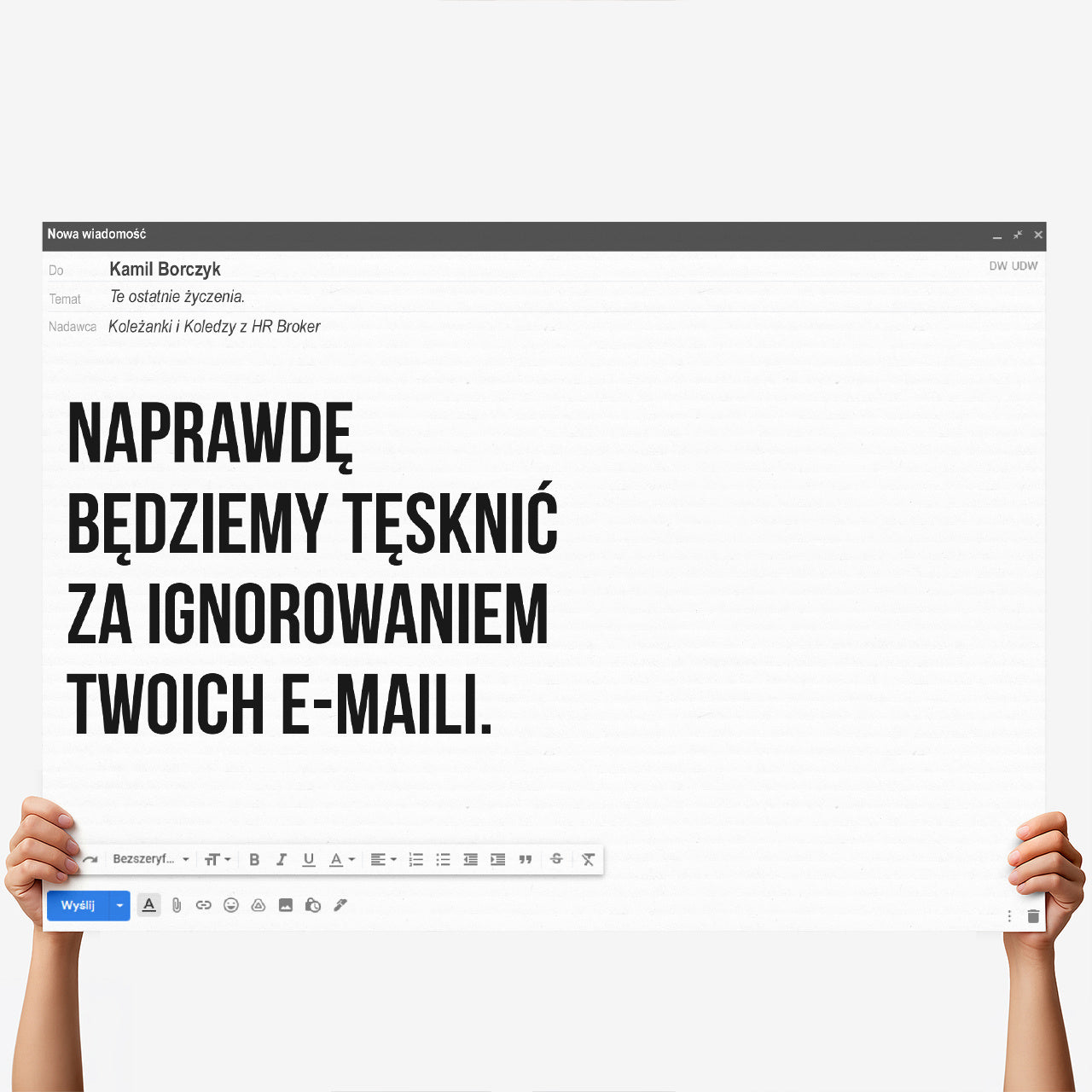Kartka z okazji odejścia z pracy XXL - E-mail