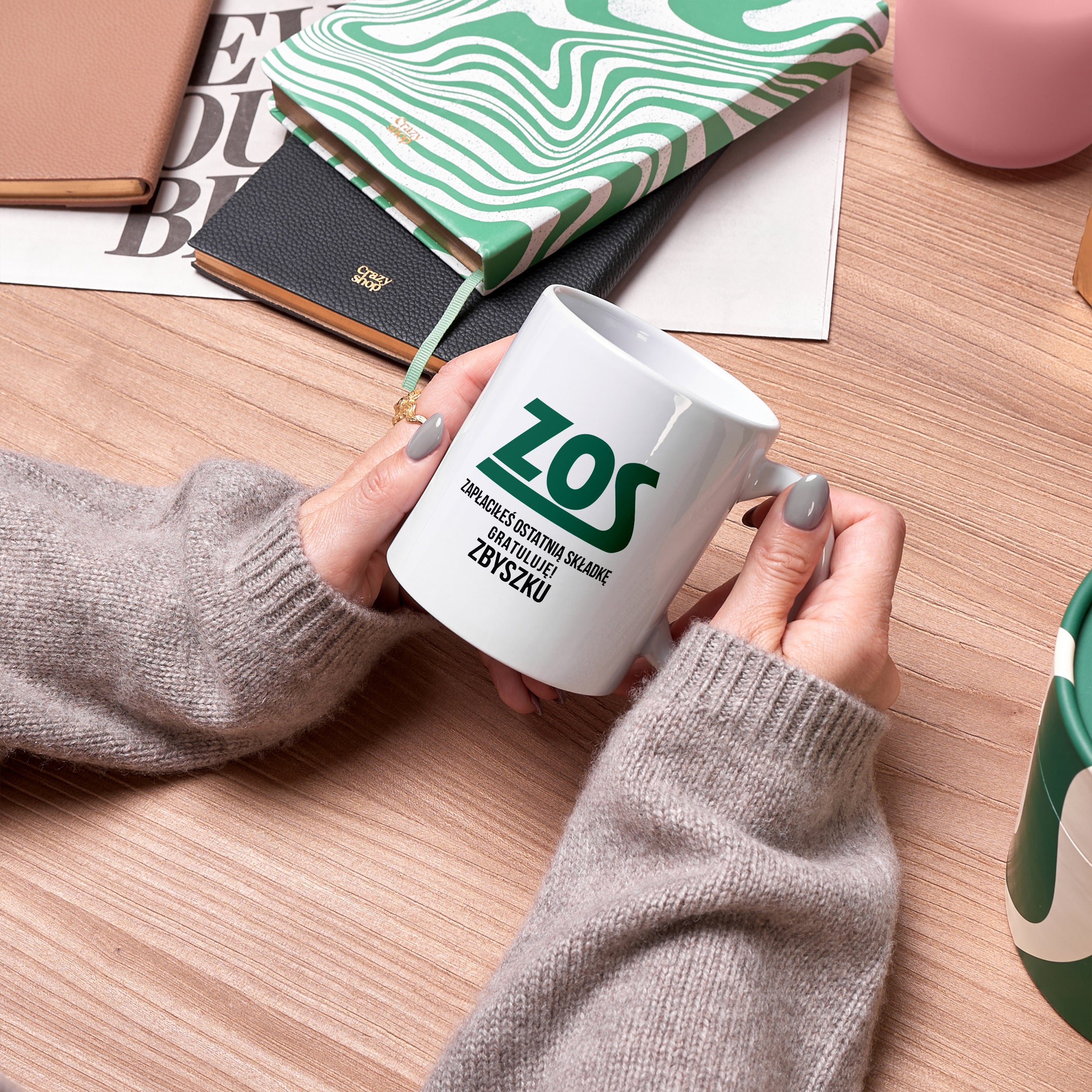 Personalizowany kubek ZOS - prezent dla kolegi odchodzącego na emeryturę