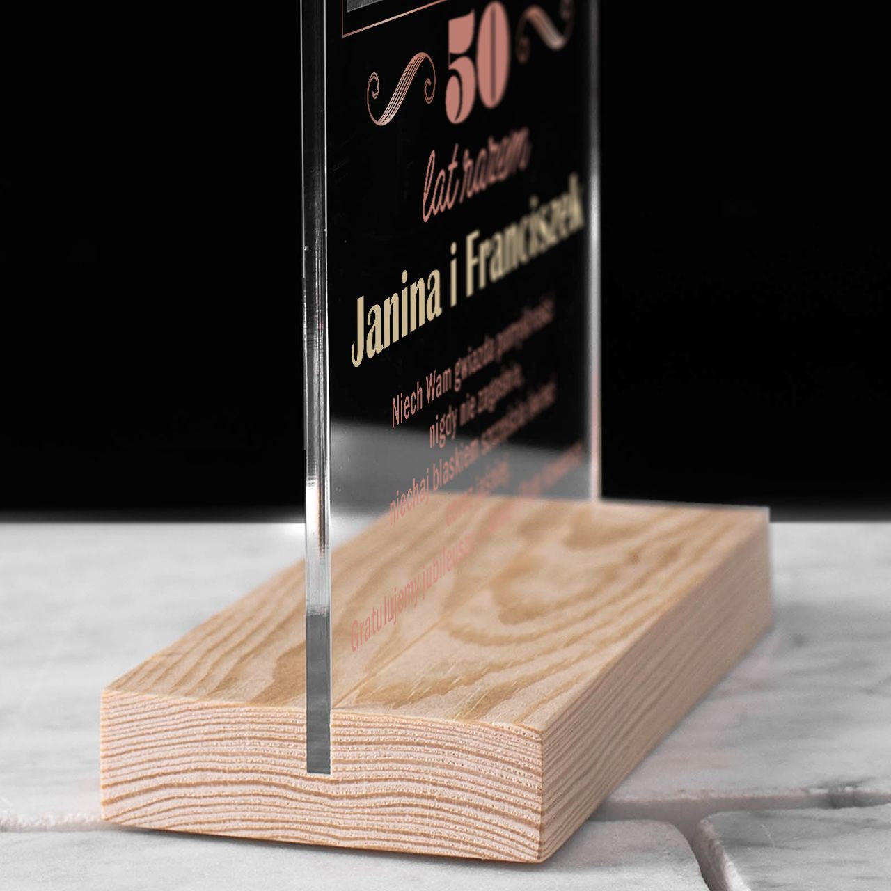Personalizowana statuetka na pamiątkę 50 Rocznicy Ślubu prezent na 50 rocznicę ślubu