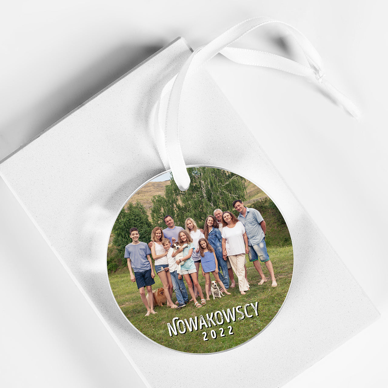 Szklana zawieszka ze zdjęciem - upominek dla rodziny