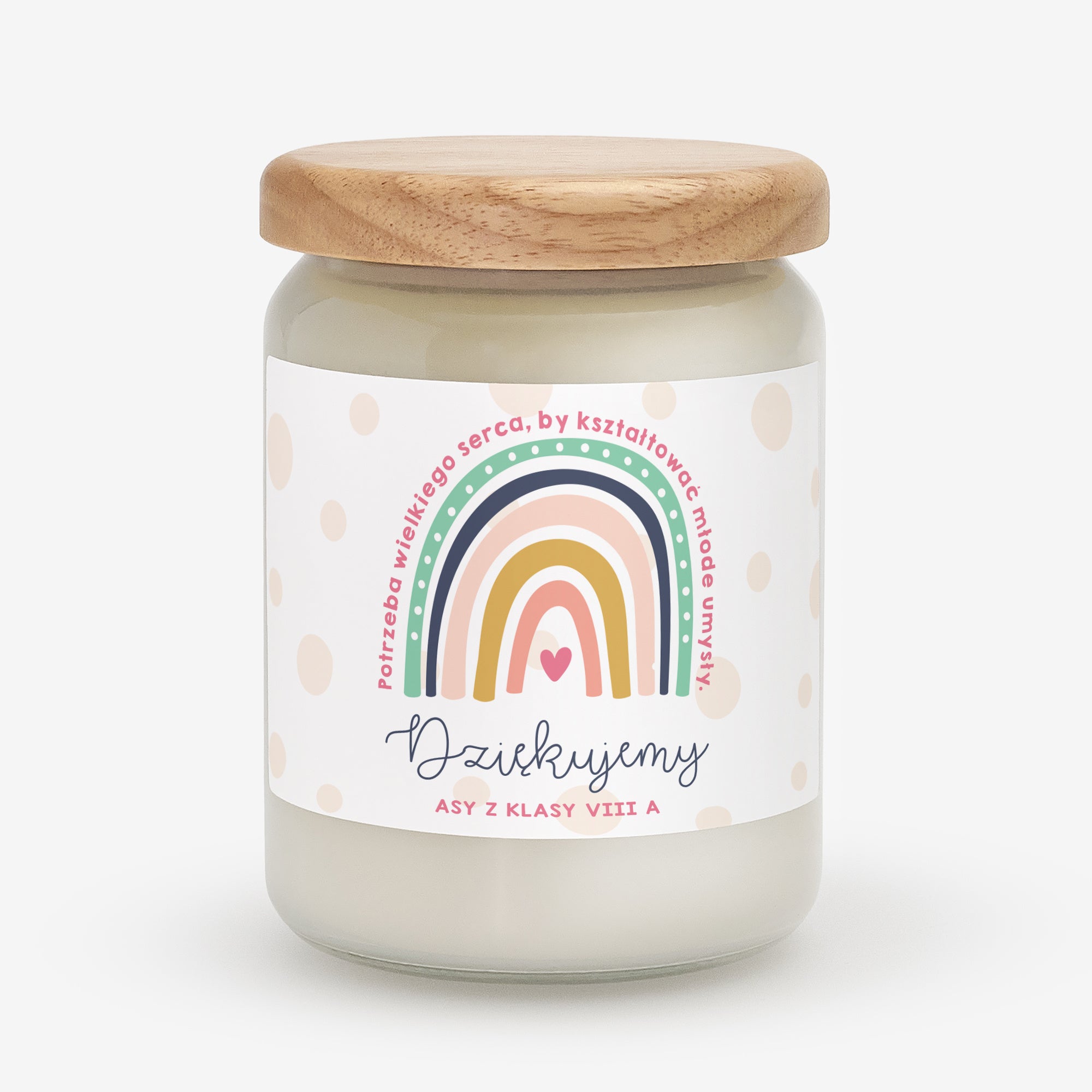 Personalizowana świeca - prezent dla nauczycielki na zakończenie rooku