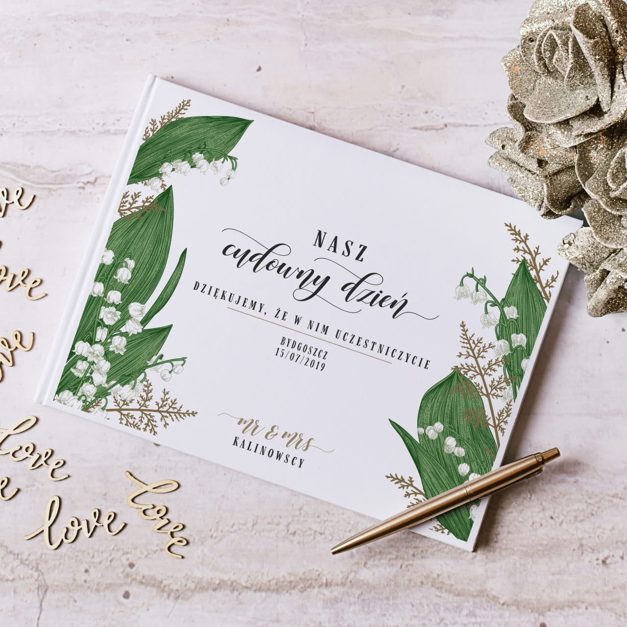 Księga gości na wesele - Nasz cudowny dzień prezent na wesele prezent na ślub księga gości weselnych