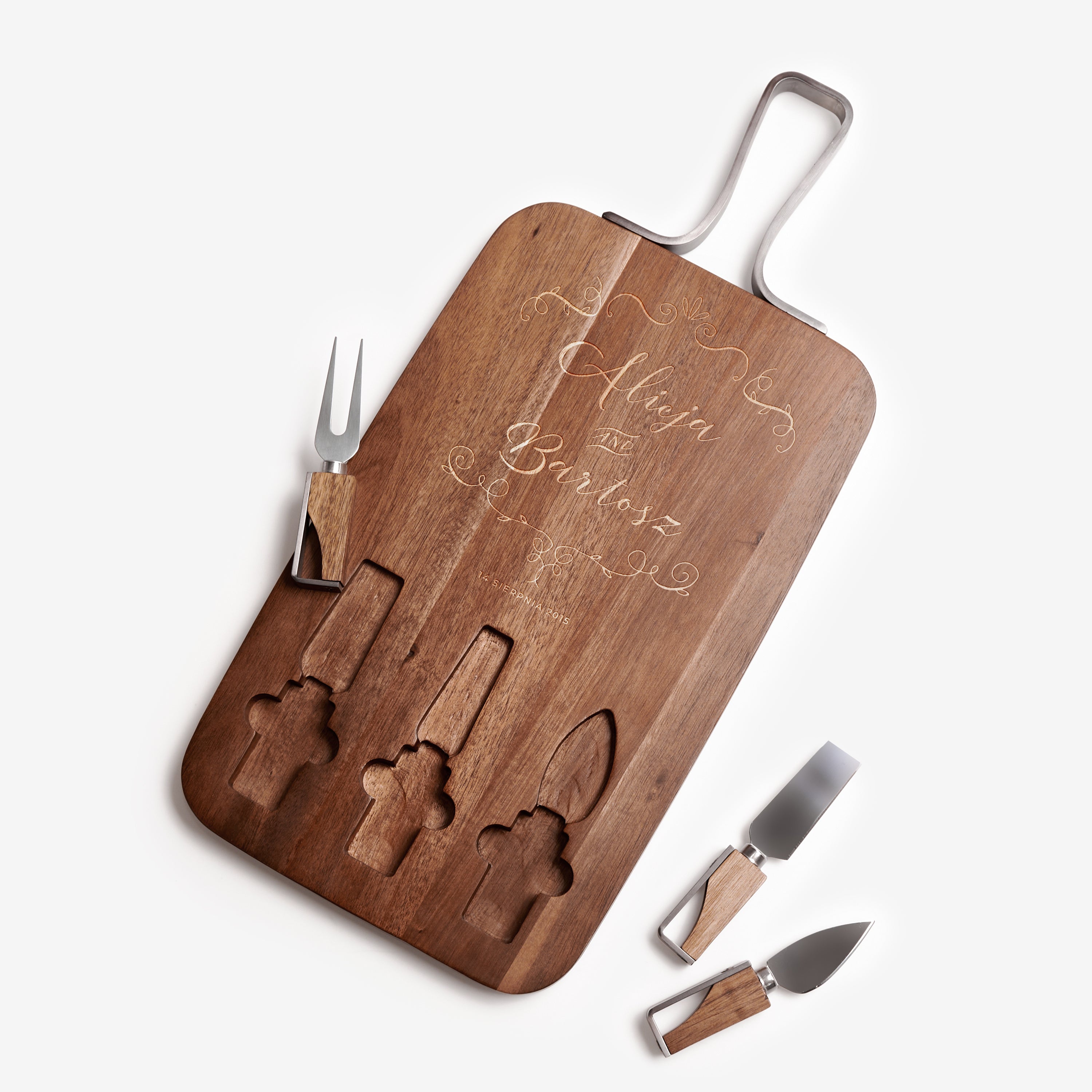 Deska do serwowania sera z nożami na Rocznicę Ślubu prezent na rocznicę ślubu deska do serwowania serów