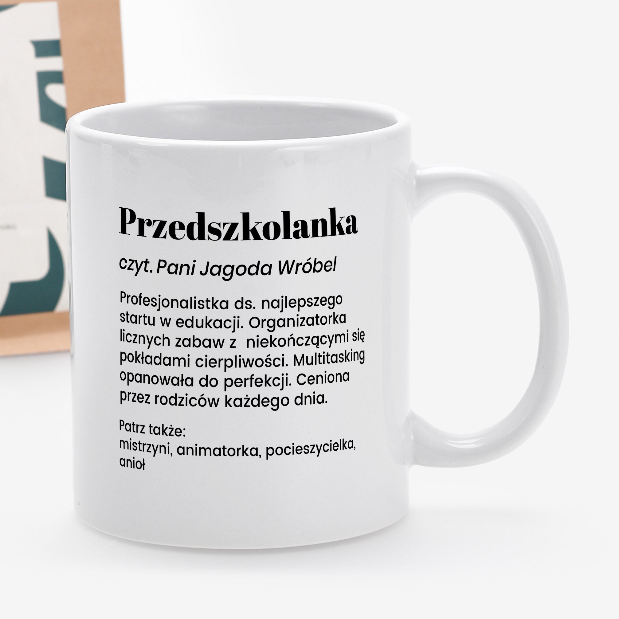 Kubek personalizowany i kawa - prezent dla przedszkolanki