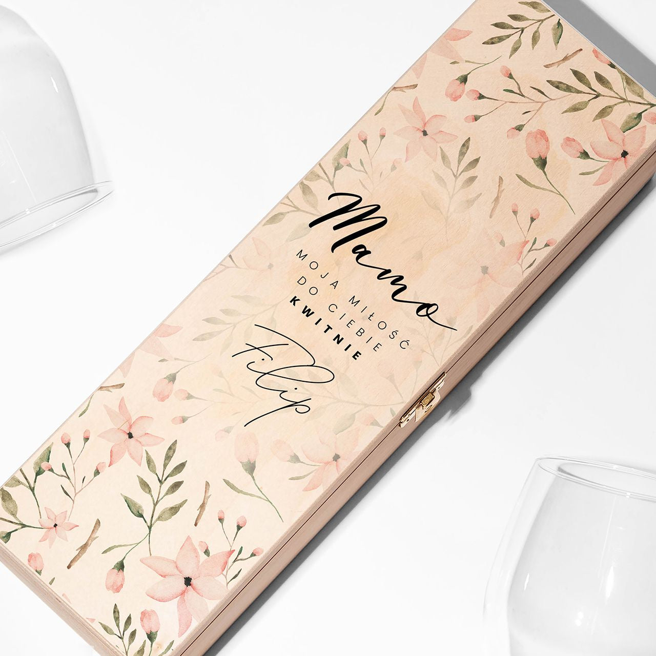 Personalizowana skrzynka na wino dla mamy - prezent na Dzień Mamy prezent dla mamy