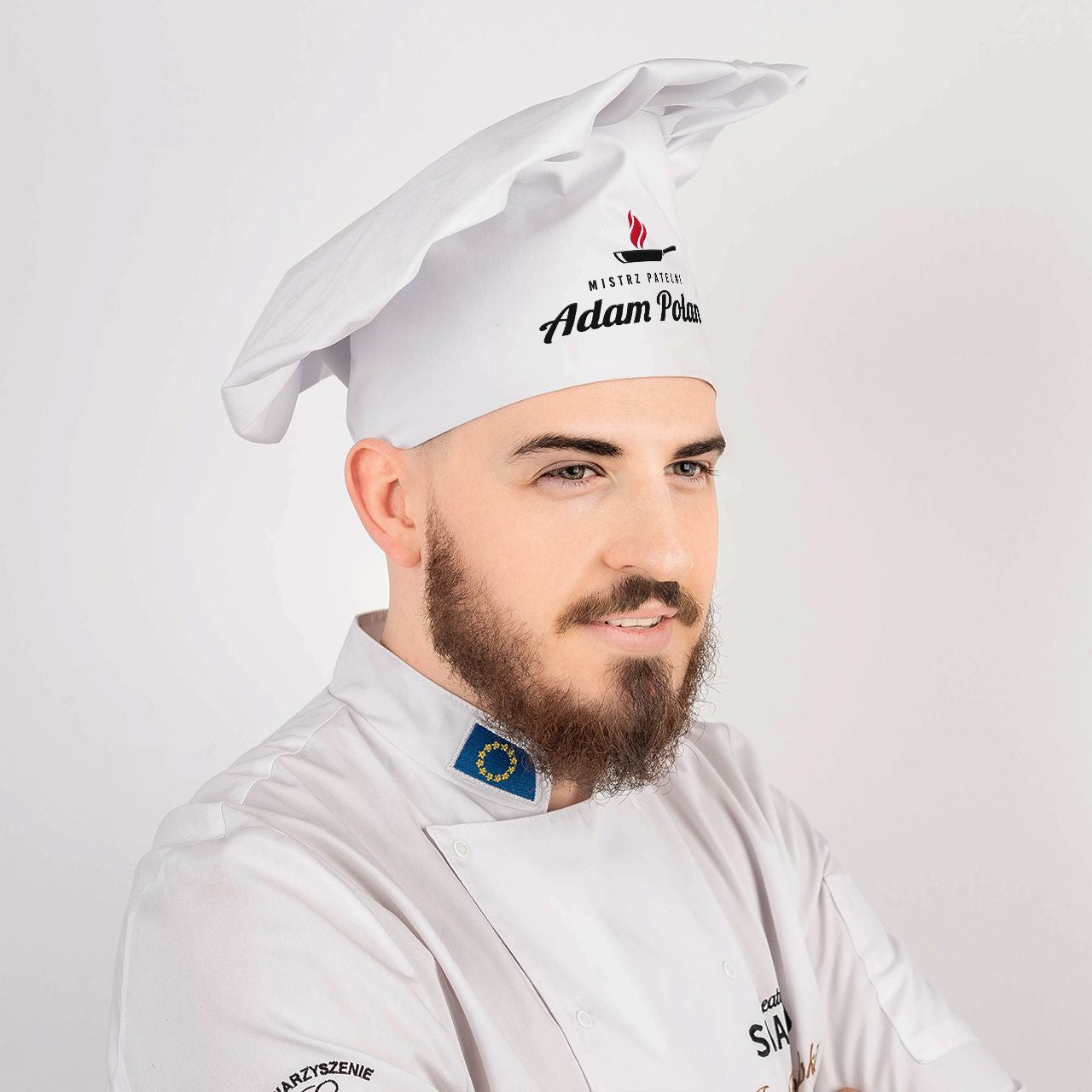 Kucharska czapka personalizowana dla niego