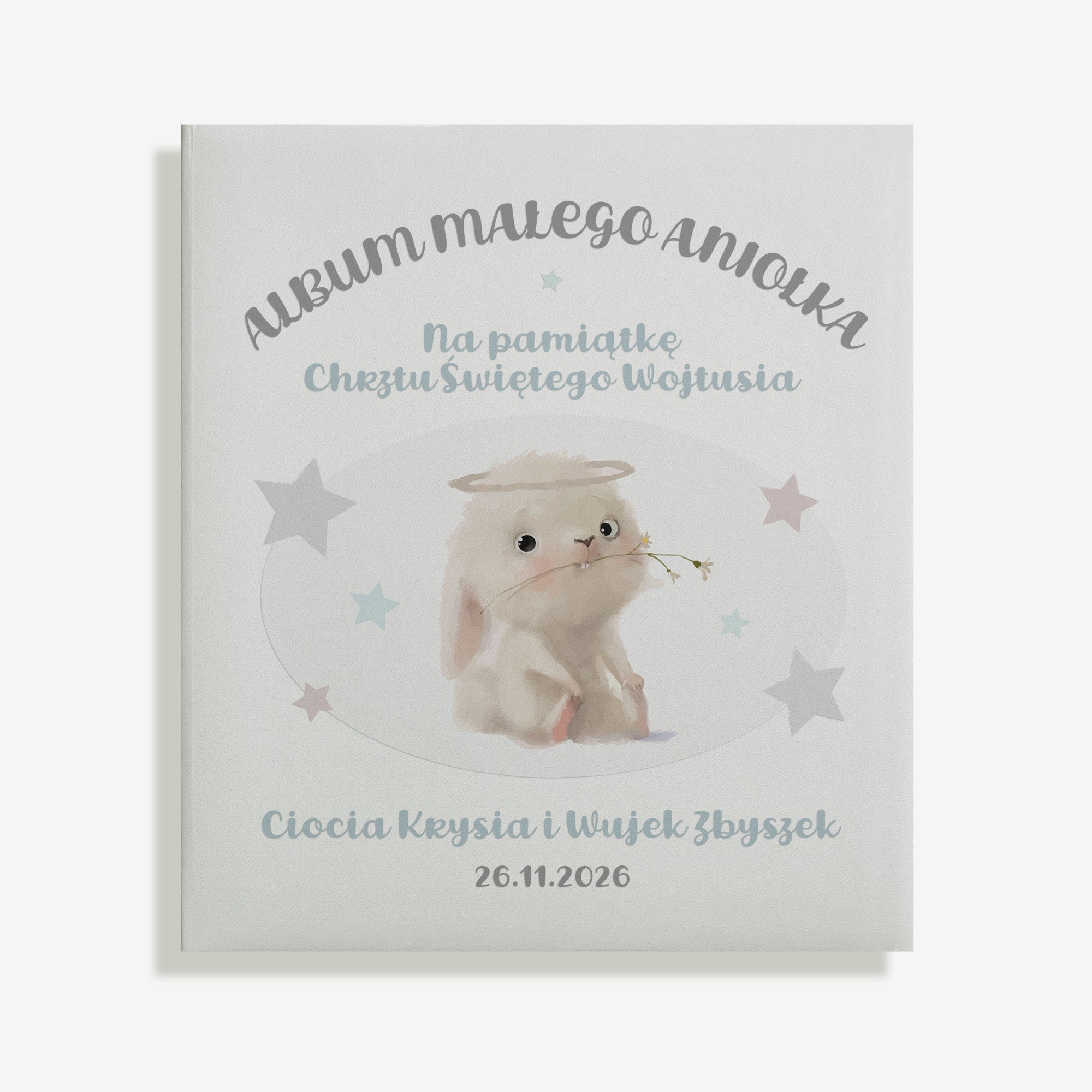 Album maluszka Króliczek - prezent na chrzest album na chrzest pamiątka chrztu świętego
