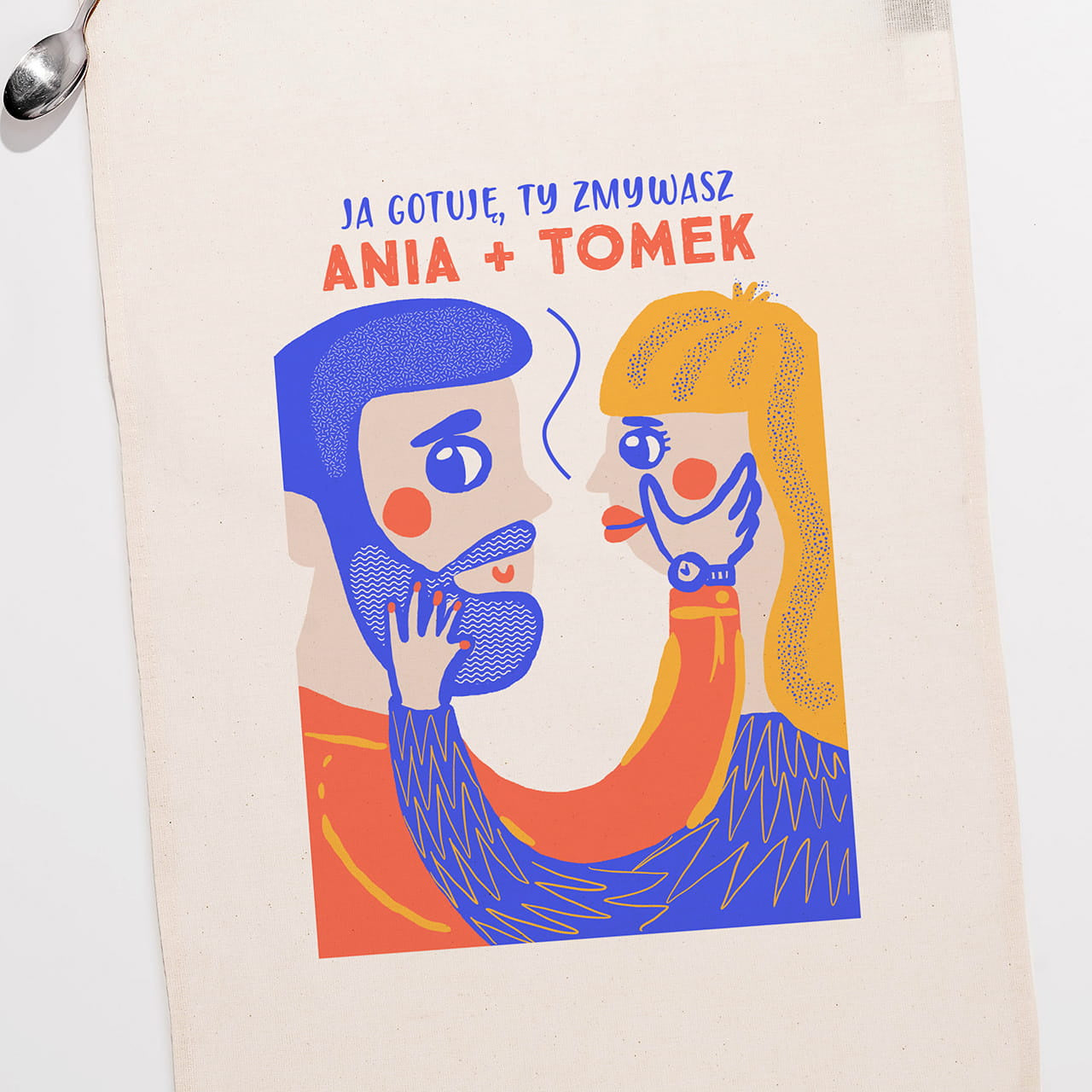 Bawełniany ręcznik kuchenny - śmieszny upominek dla pary prezent dla pary ręcznik bawełniany ręcznik do kuchni