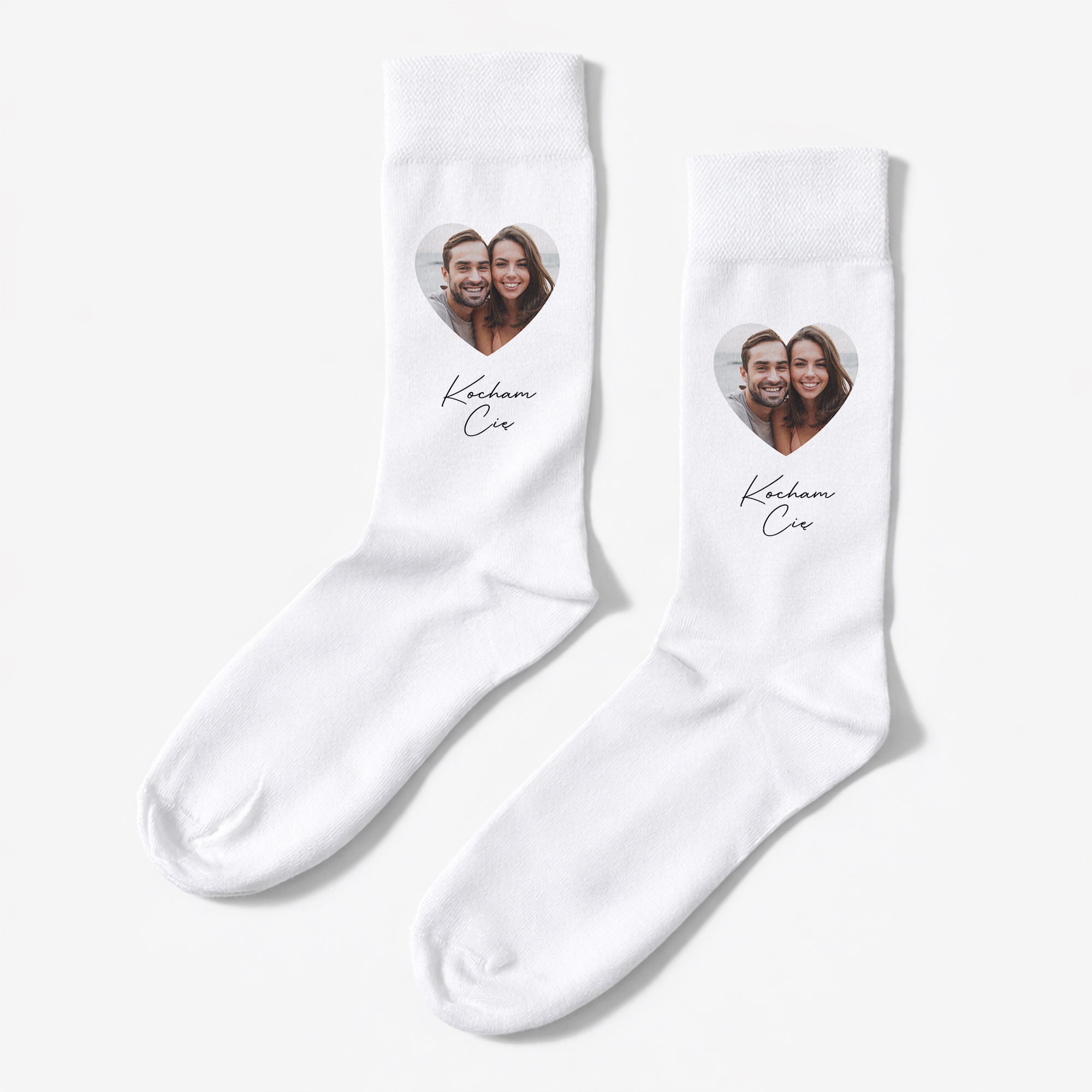 Personalizowane skarpetki ze zdjęciem - Kocham Cię