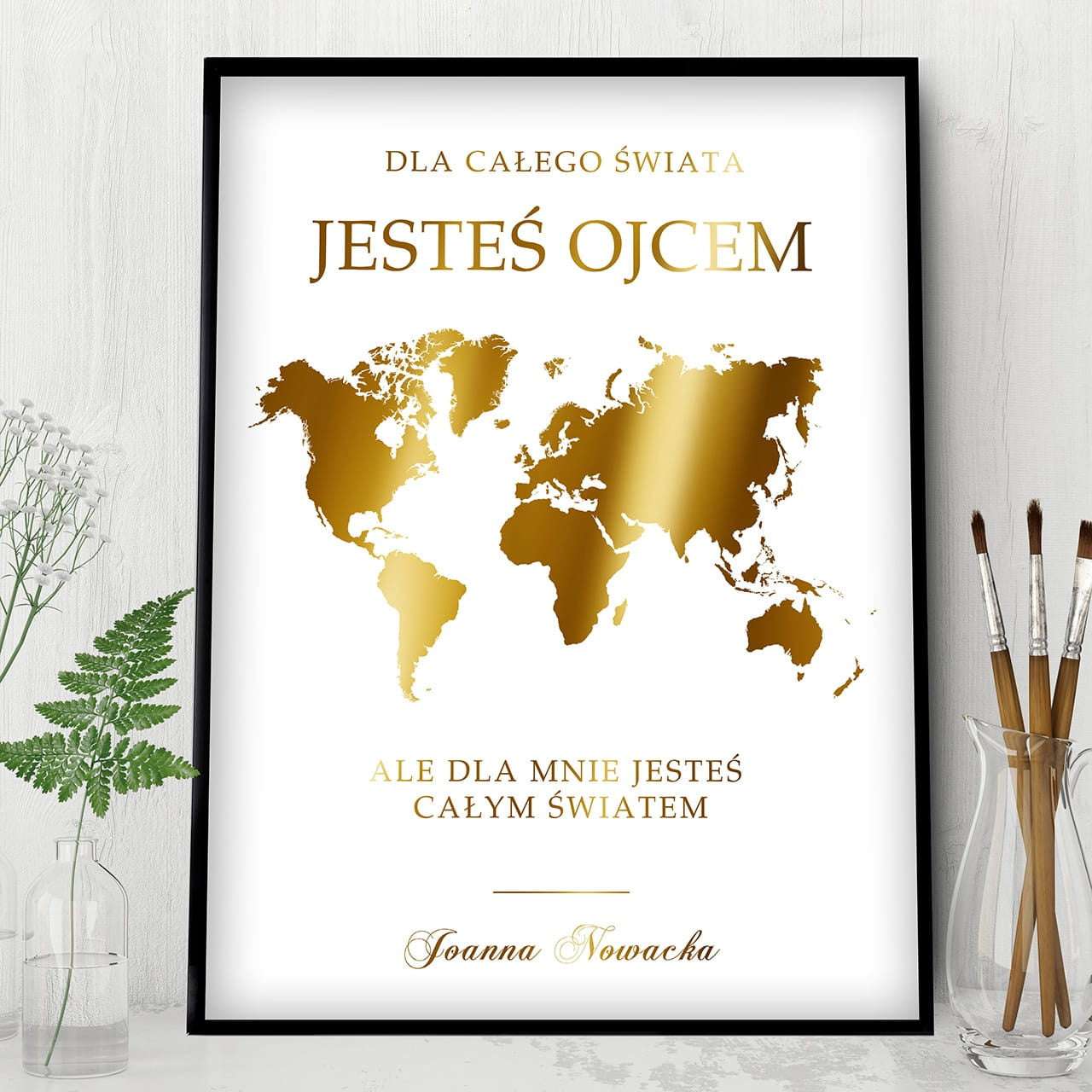 Plakat ze złoceniem dla taty