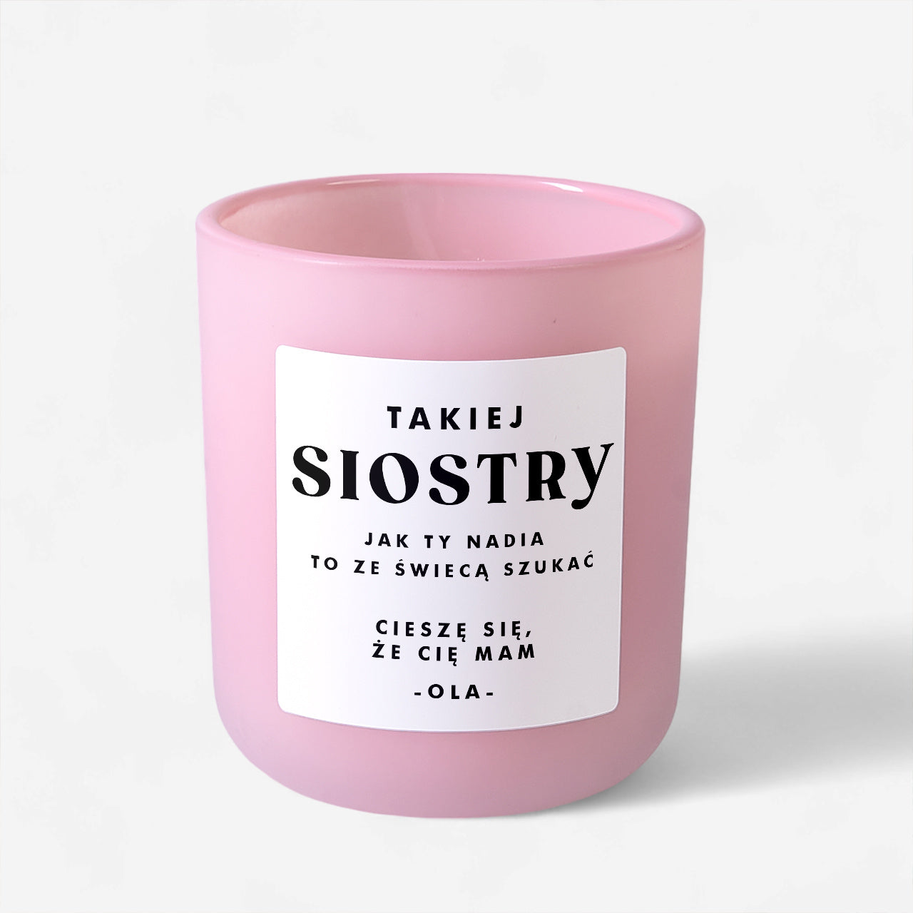 Personalizowana świeca - zabawny prezent dla siostry świeca zapachowa sojowa upominek dla siostry