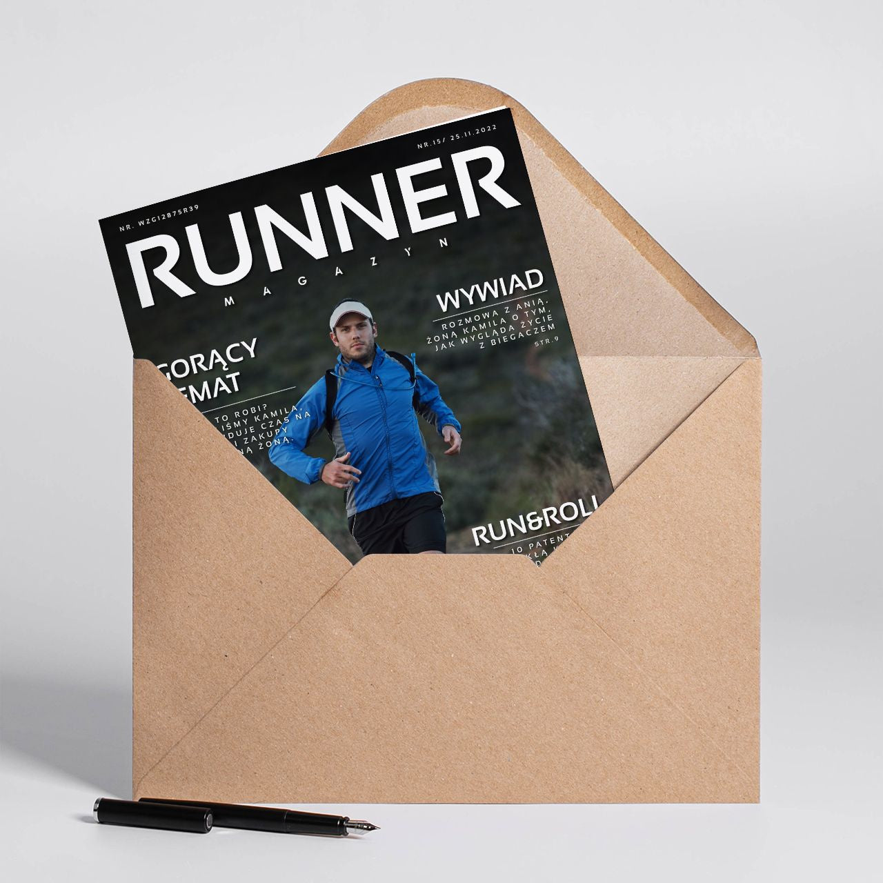 Duża kartka dla biegacza - okładka gazety Runner - A4