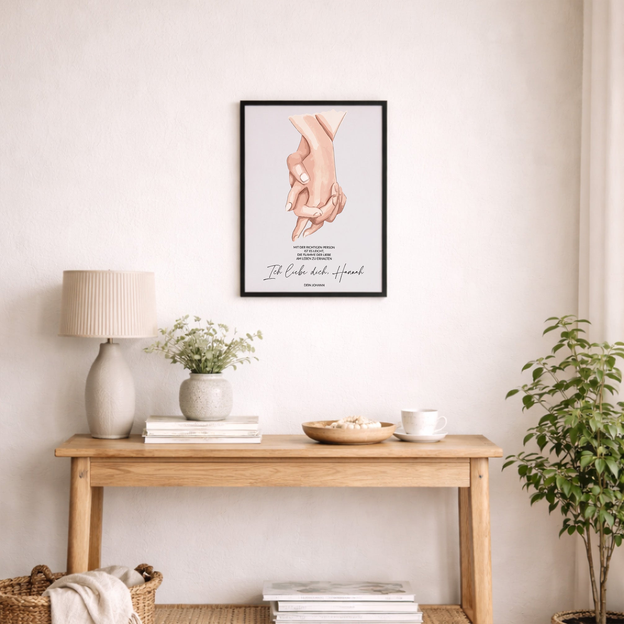 Personalisiertes Poster HÄNDE zum Jahrestag für sie