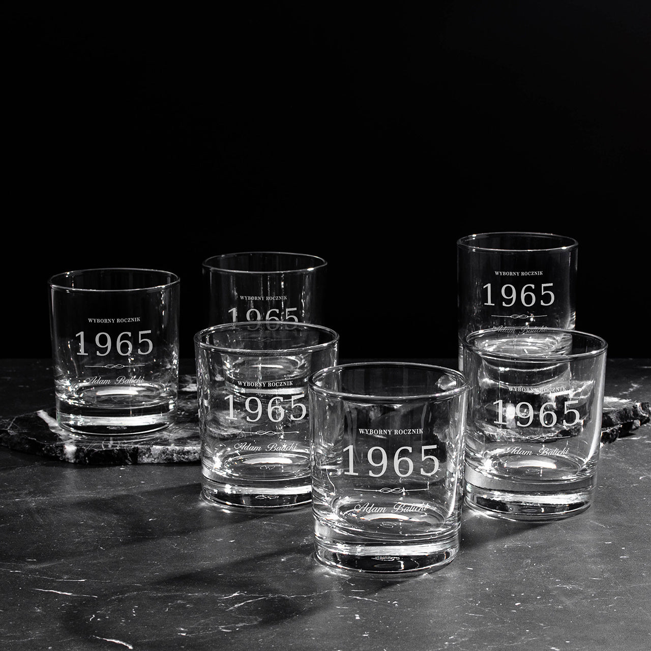 Zestaw szklanek do whisky z grawerem - Wyborny Rocznik - prezent urodzinowy dla niego