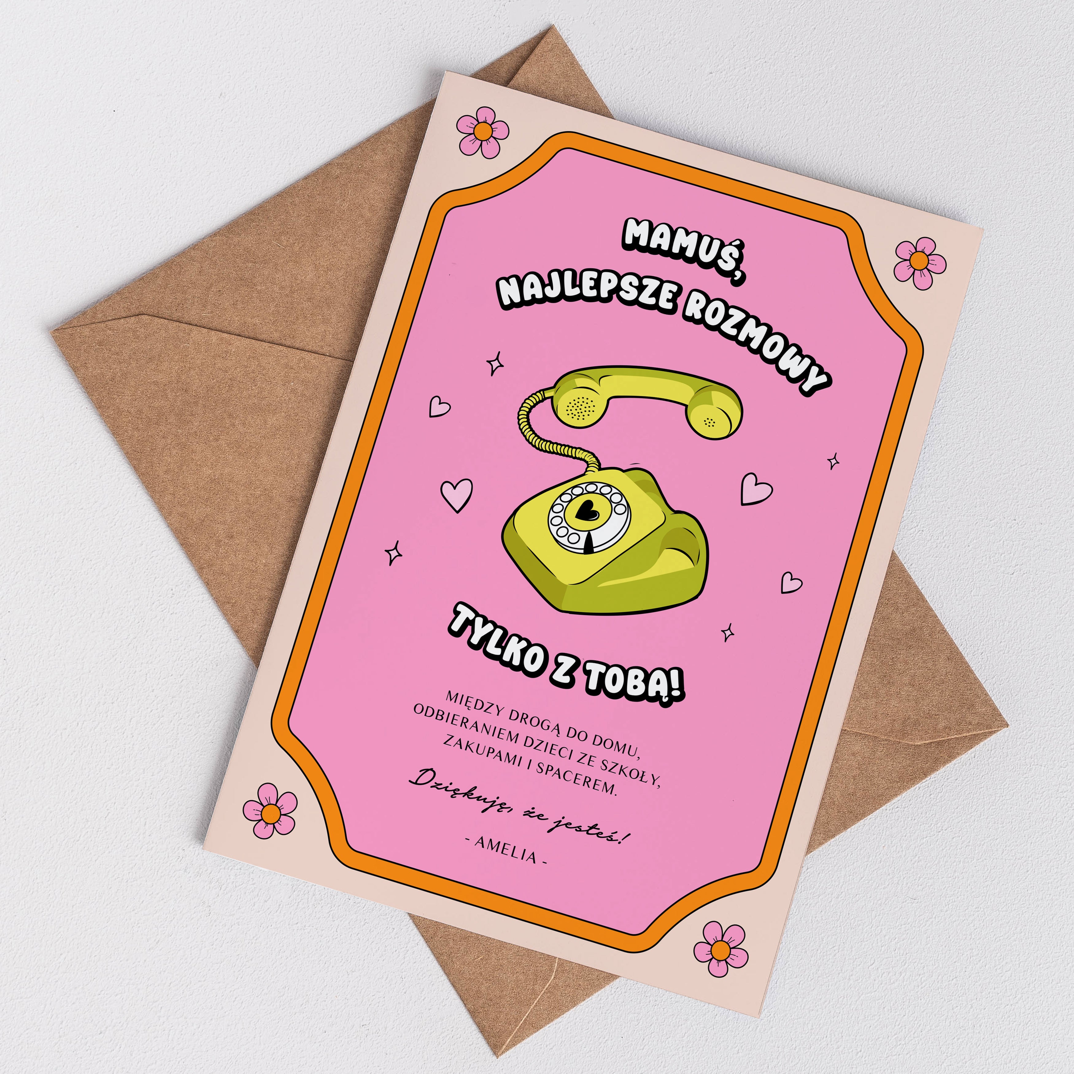 Kartka dla mamy - najlepsze rozmowy kartka personalizowana dla mamy upominek dla mamy prezent dla mamy