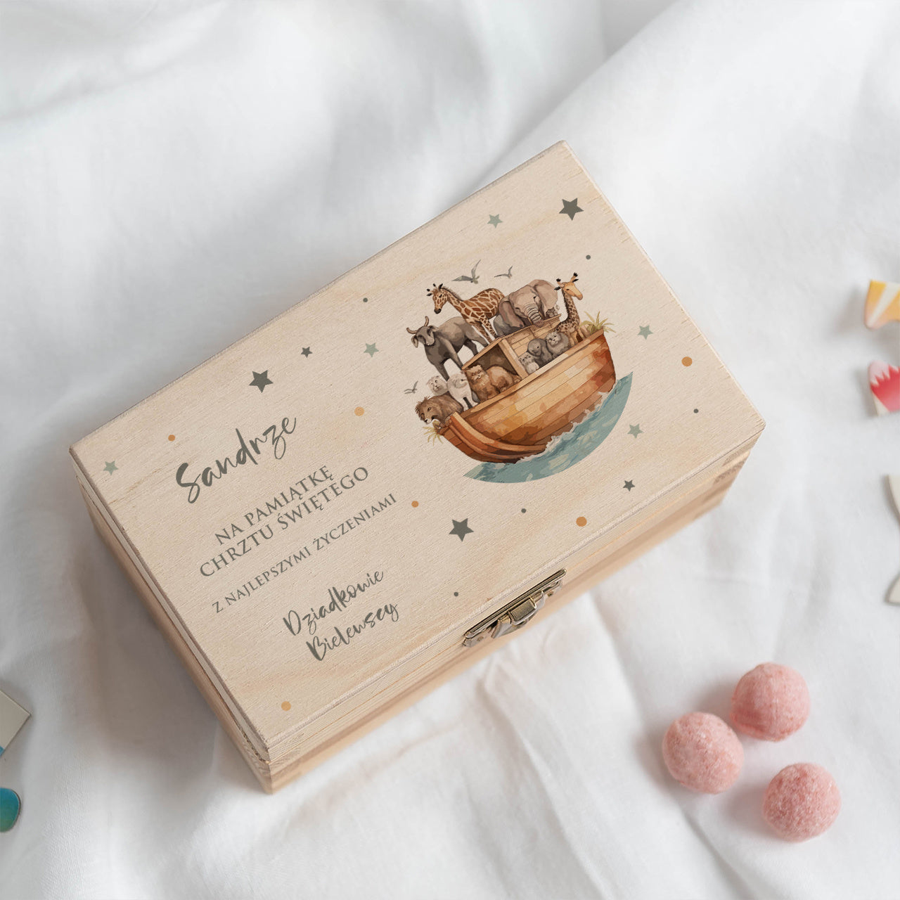 Pudełko na pieniądze - prezent na Chrzest szkatułka na pieniądze prezent na Chrzest Święty