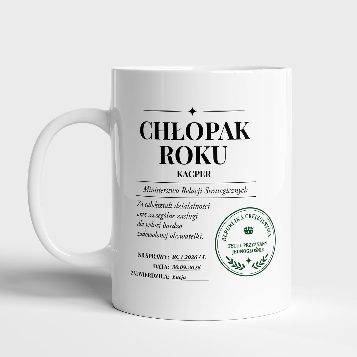 Kubek z personalizacją - chłopak roku
