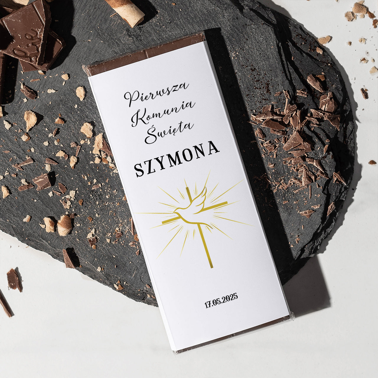 Czekolada personalizowana na Komunię upominek na Pierwszą Komunię 