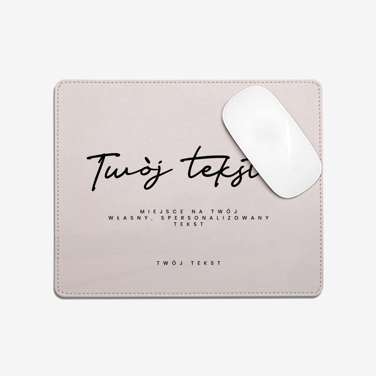 Personalizowana podkładka pod mysz z ekoskóry - Twój Tekst