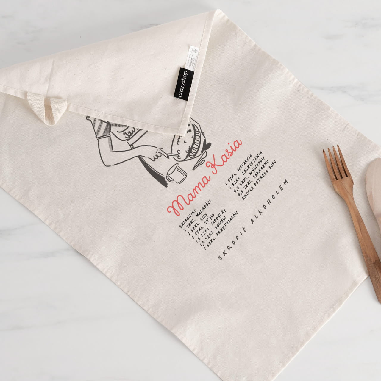 Bawełniana ściereczka kuchenna na prezent dla mamy