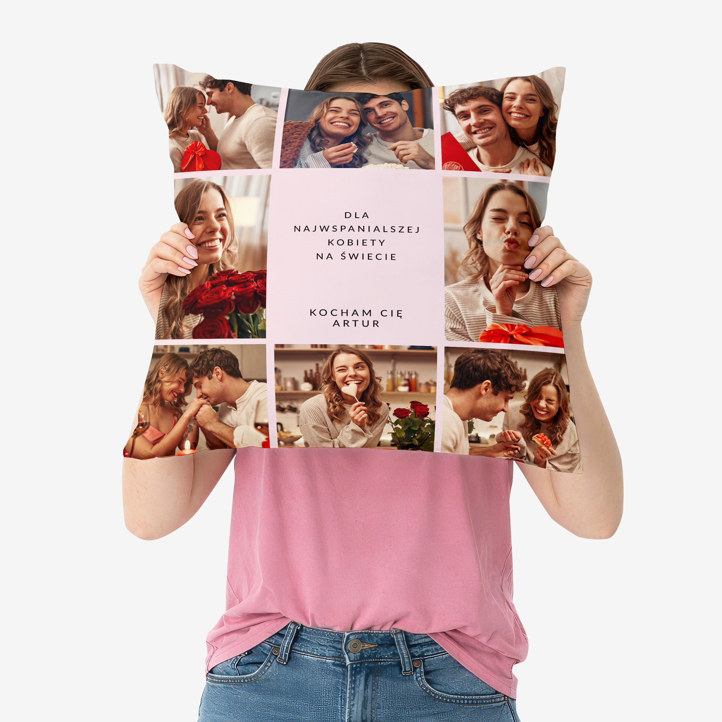 Personalizowana poduszka na Dzień Kobiet - kolaż zdjęć