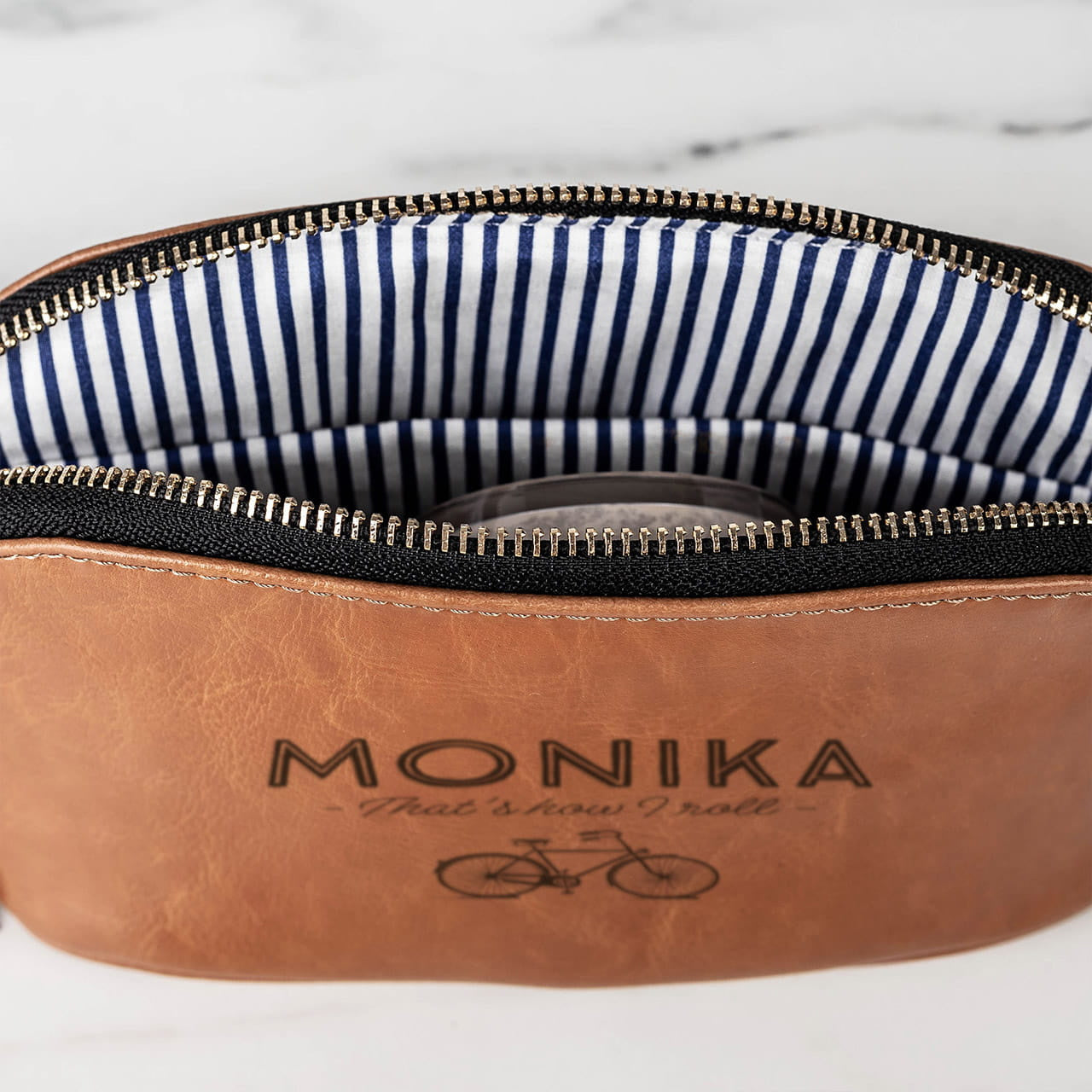 Damska kosmetyczka skórzana - prezent dla rowerzystki kosmetyczka damska skórzana kosmetyczka