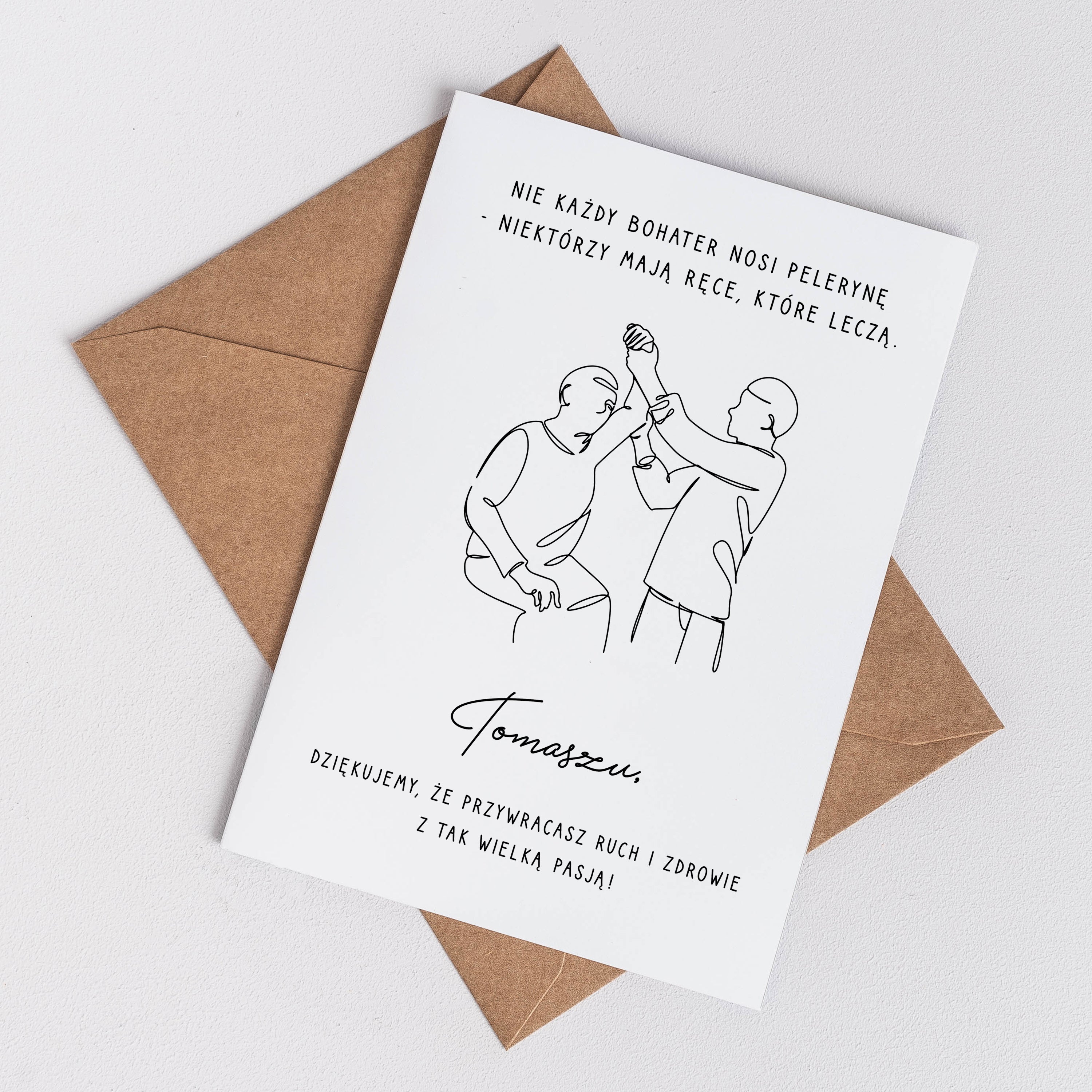Kartka personalizowana - podziękowanie dla fizjoterapeuty prezent dla fizjoterapeuty kartka personalizowana
