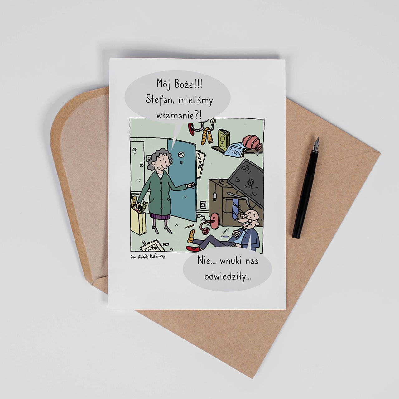 Śmieszna kartka na Dzień Babci i Dziadka A4 kartka dla babci i dziadka upominek na Dzień Babci i Dziadka