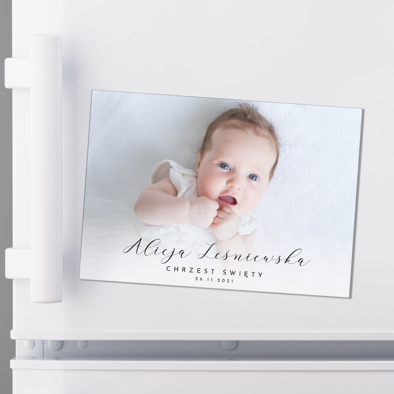 Magnes ze zdjęciem - upominek na chrzciny upominek na chrzest magnes na chrzest foto magnes
