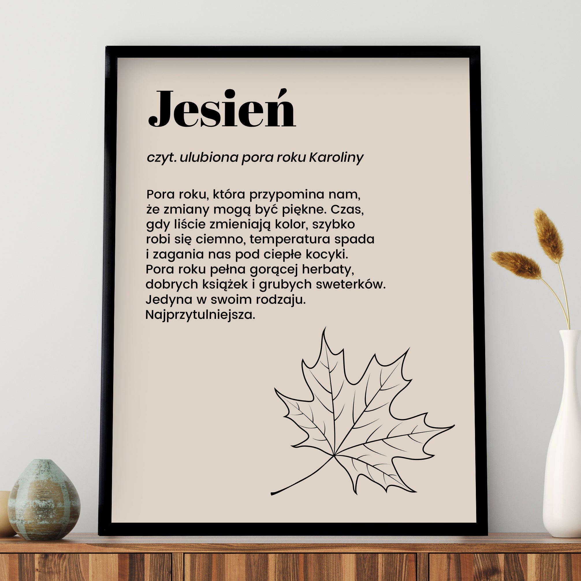 Personalizowany plakat na prezent dla jesieniary